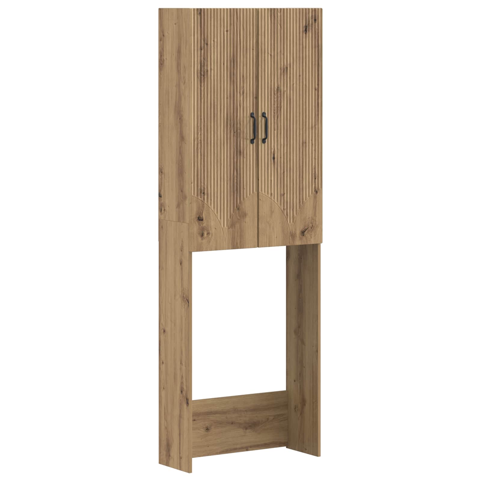 vidaXL Toiletkast HOORN Wit 66 x 25,5 x 190 cm Bewerkt hout