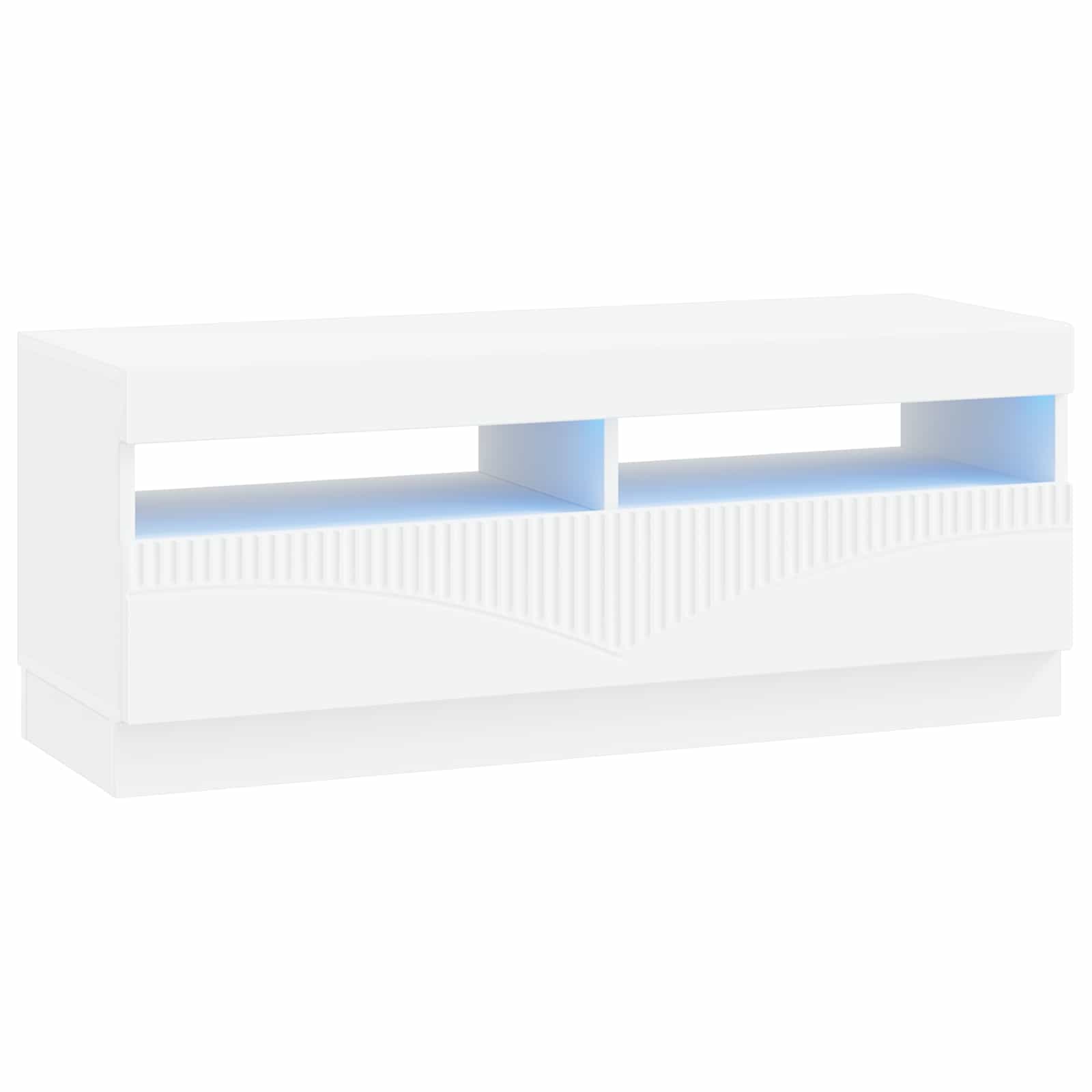 vidaXL LED tv-meubel Wit Bewerkt hout