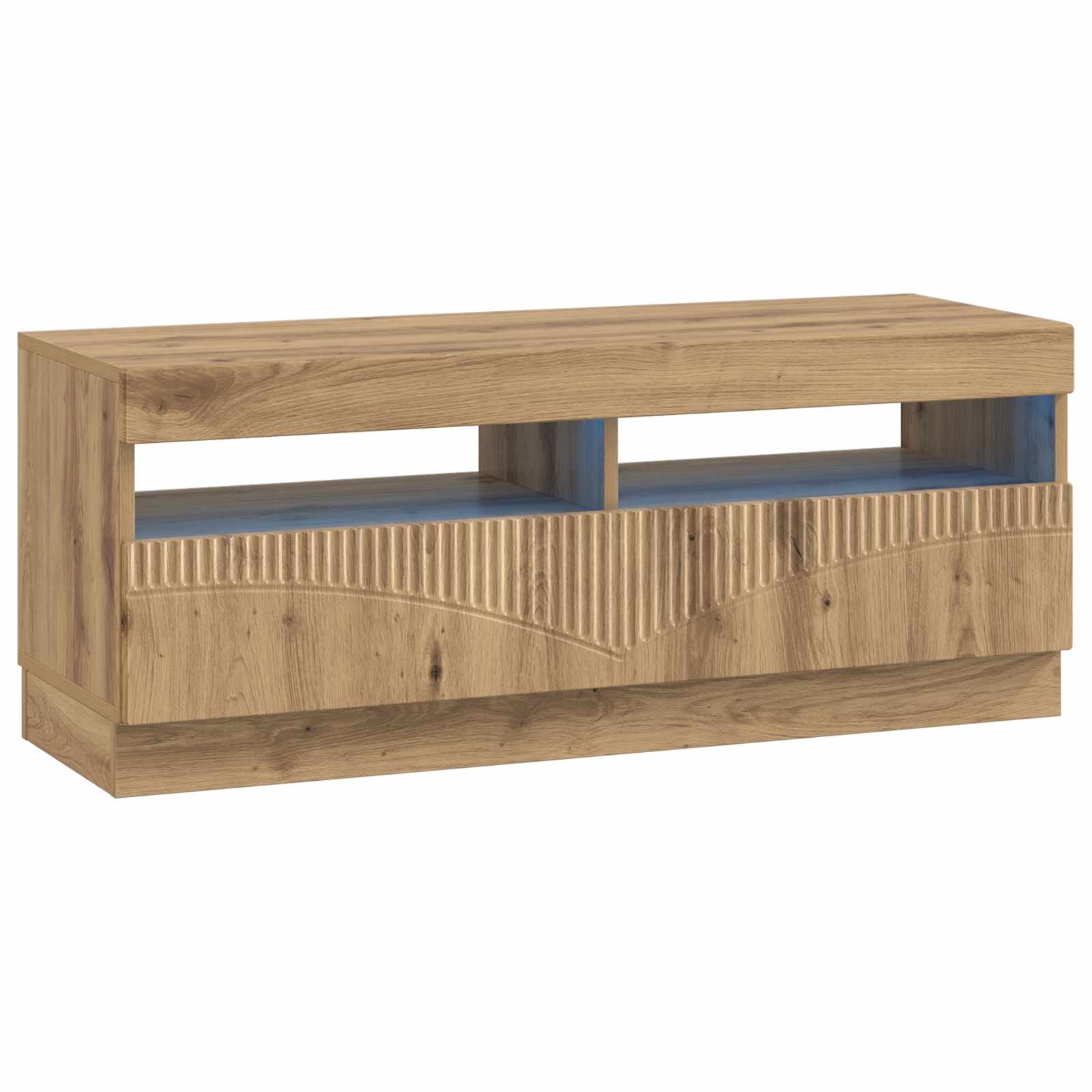 vidaXL LED tv-meubel Wit Bewerkt hout