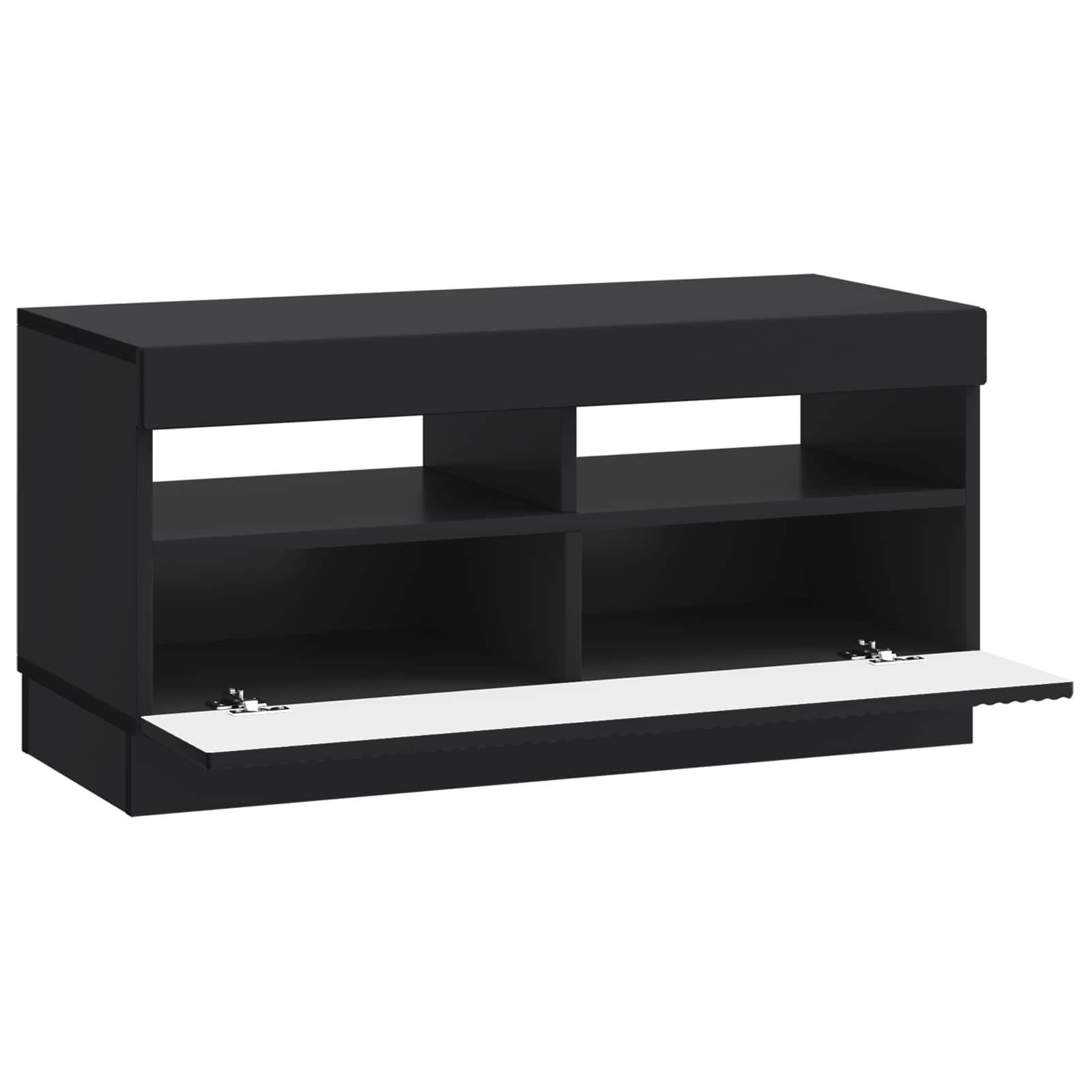 vidaXL LED tv-meubel Wit Bewerkt hout