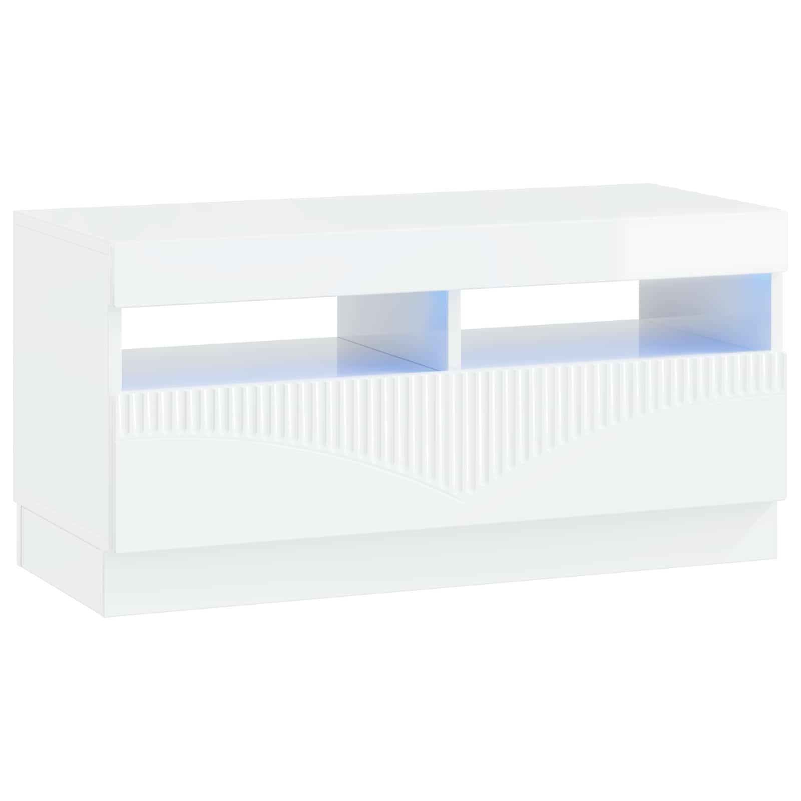 vidaXL LED tv-meubel Wit Bewerkt hout