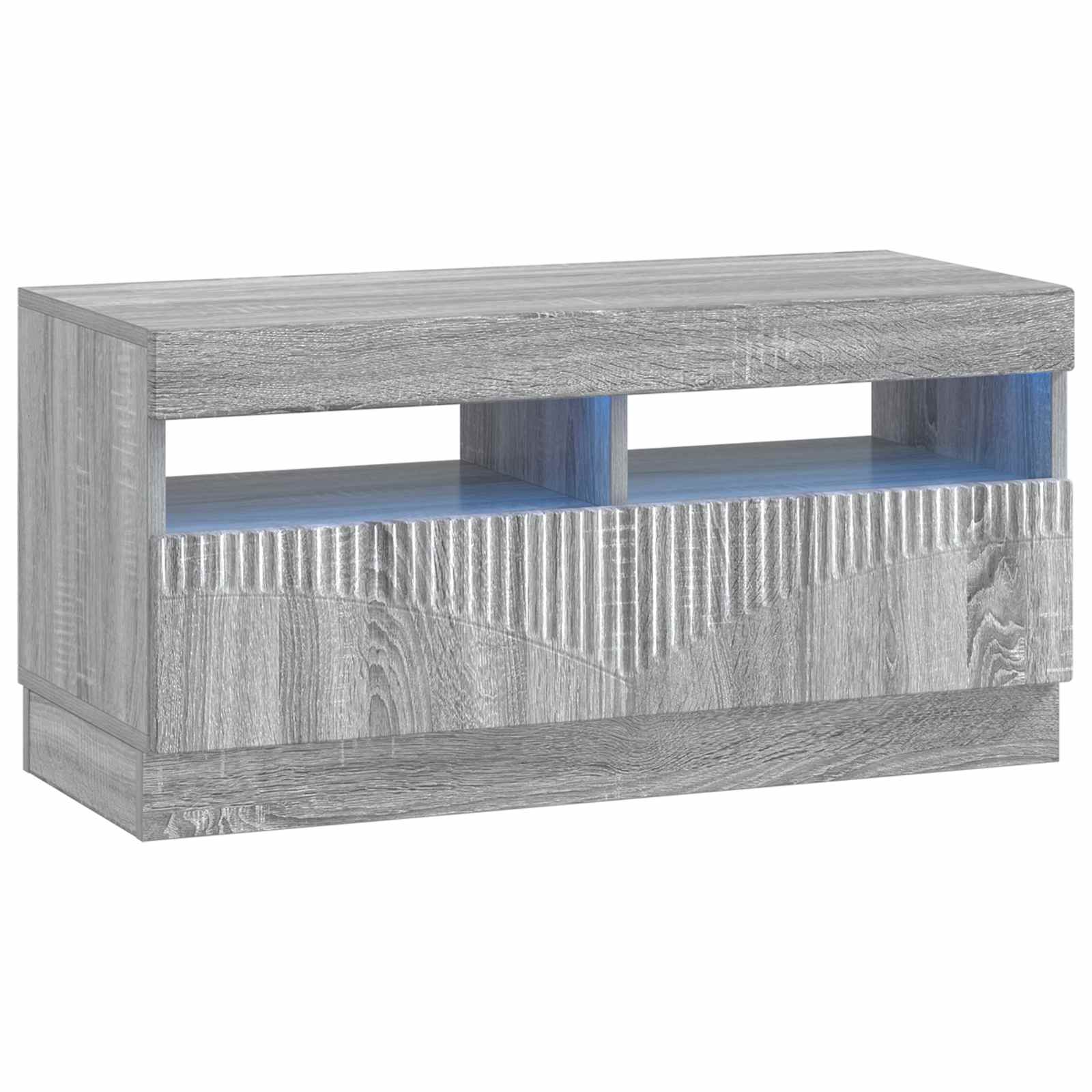 vidaXL LED tv-meubel Wit Bewerkt hout