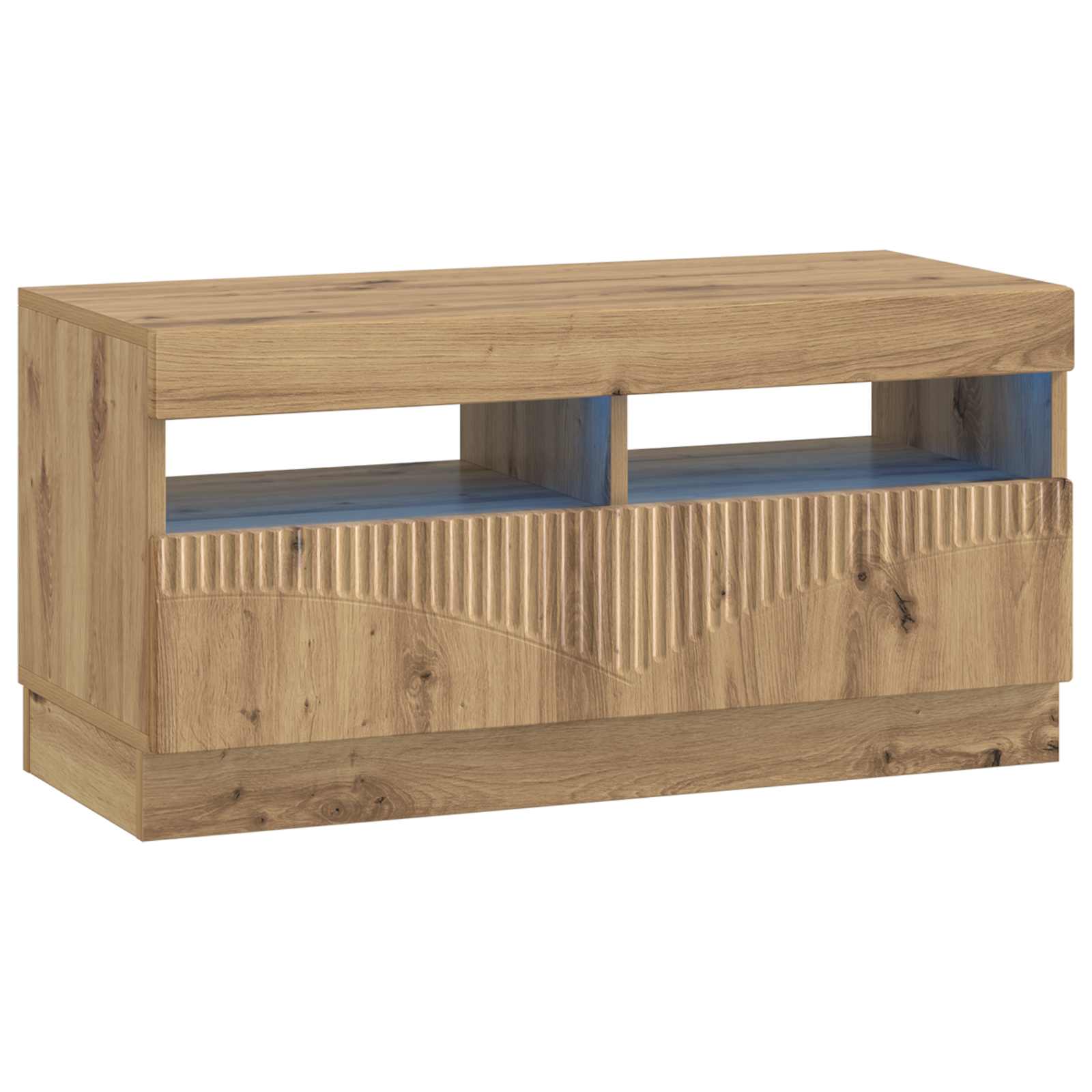 vidaXL LED tv-meubel Wit Bewerkt hout