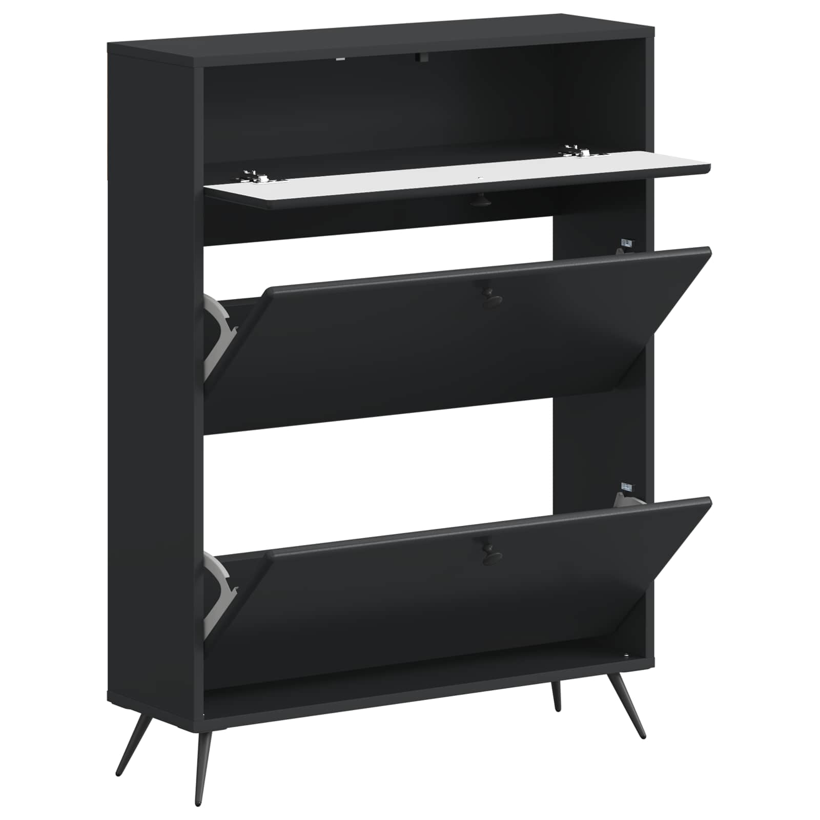 vidaXL Schoenenkast BREDA 78 x 24 x 103 cm Bewerkt hout Wit