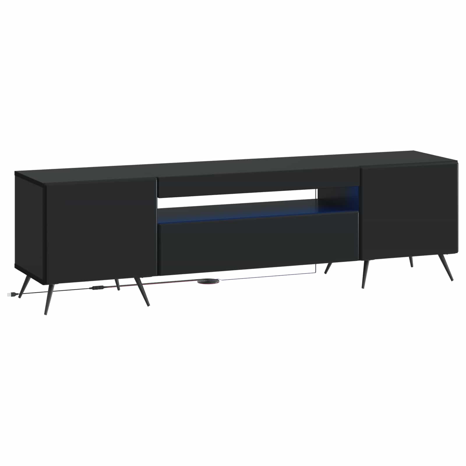 vidaXL LED tv-meubel Wit Bewerkt hout