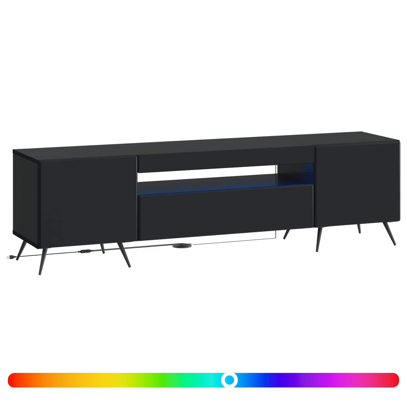 vidaXL LED tv-meubel Wit Bewerkt hout