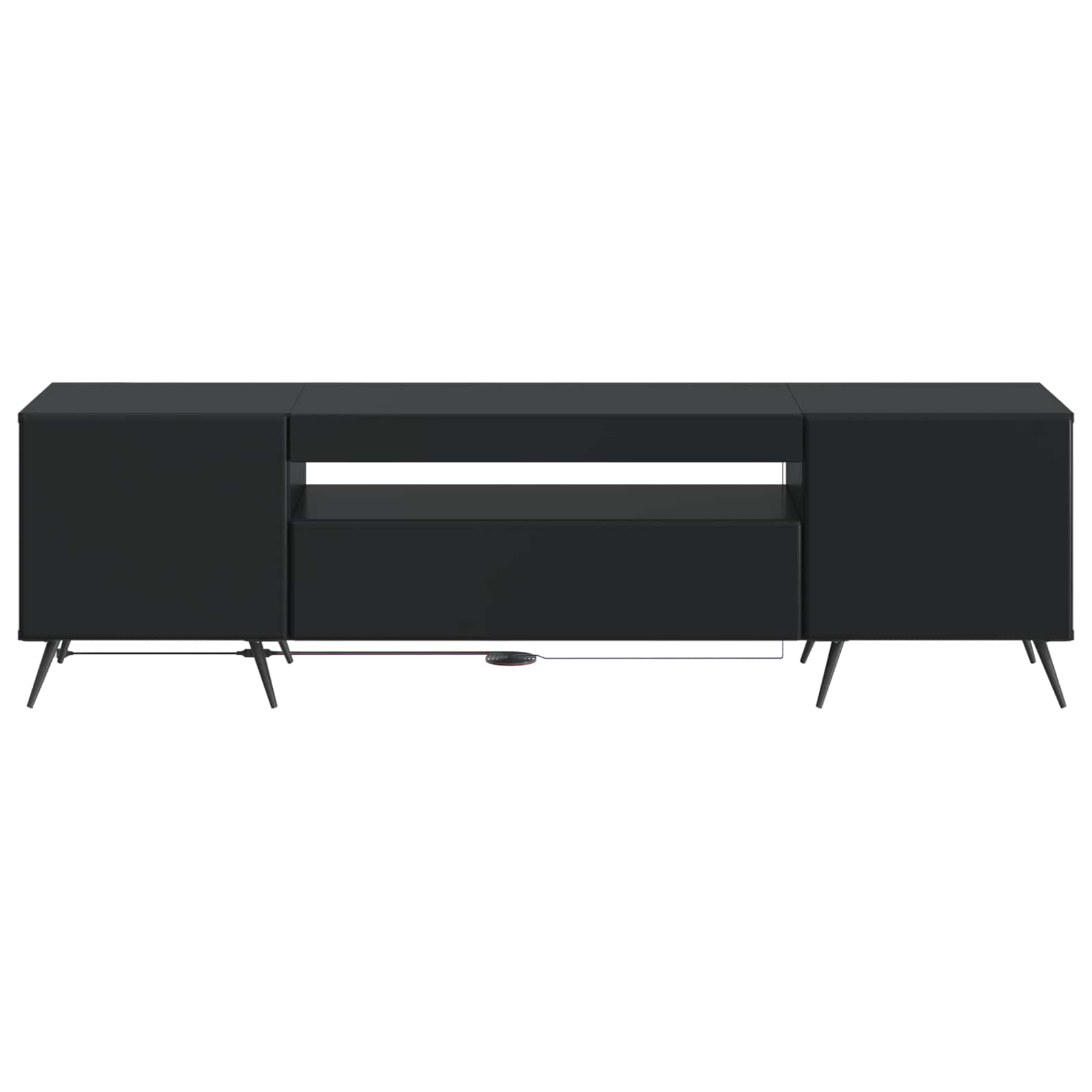 vidaXL LED tv-meubel Wit Bewerkt hout