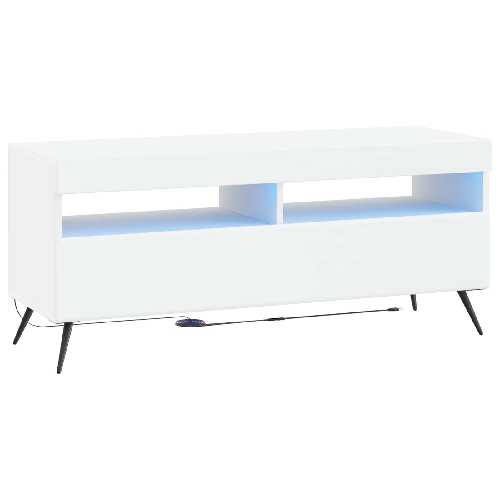 vidaXL LED tv-meubel Wit Bewerkt hout