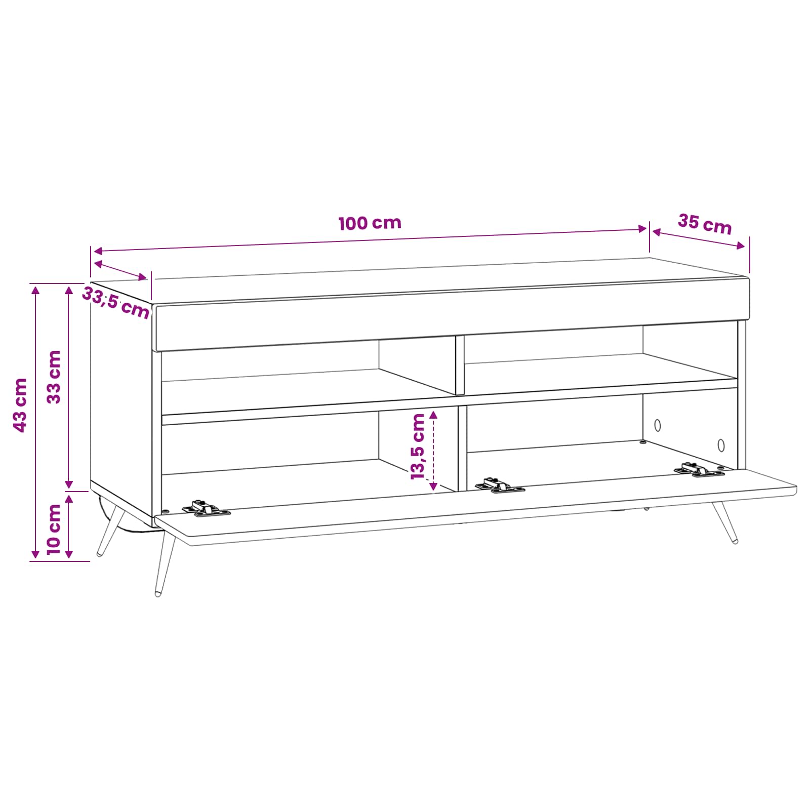 vidaXL LED tv-meubel Wit Bewerkt hout