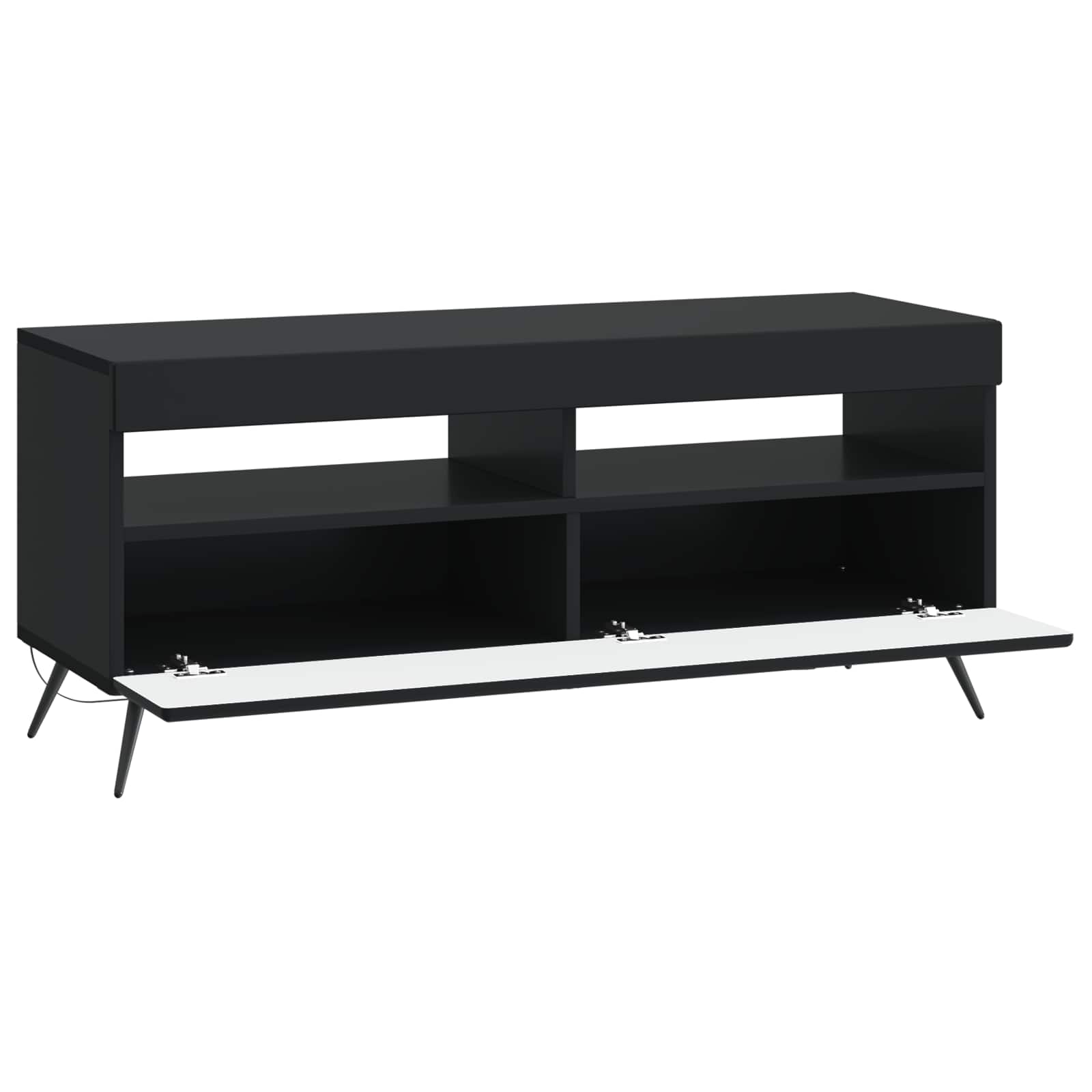 vidaXL LED tv-meubel Wit Bewerkt hout