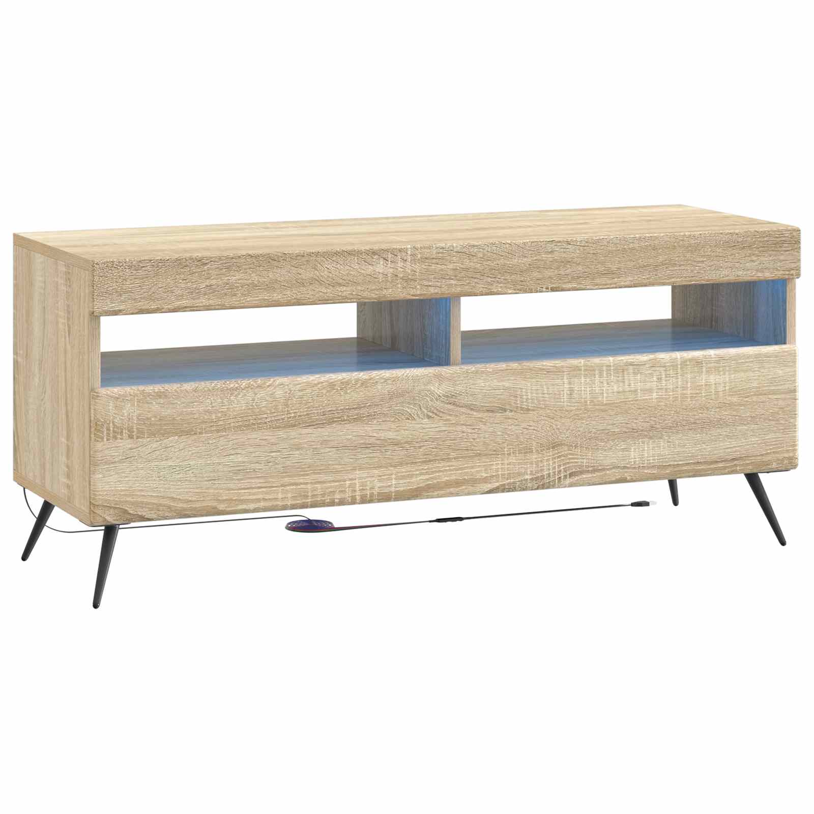 vidaXL LED tv-meubel Wit Bewerkt hout