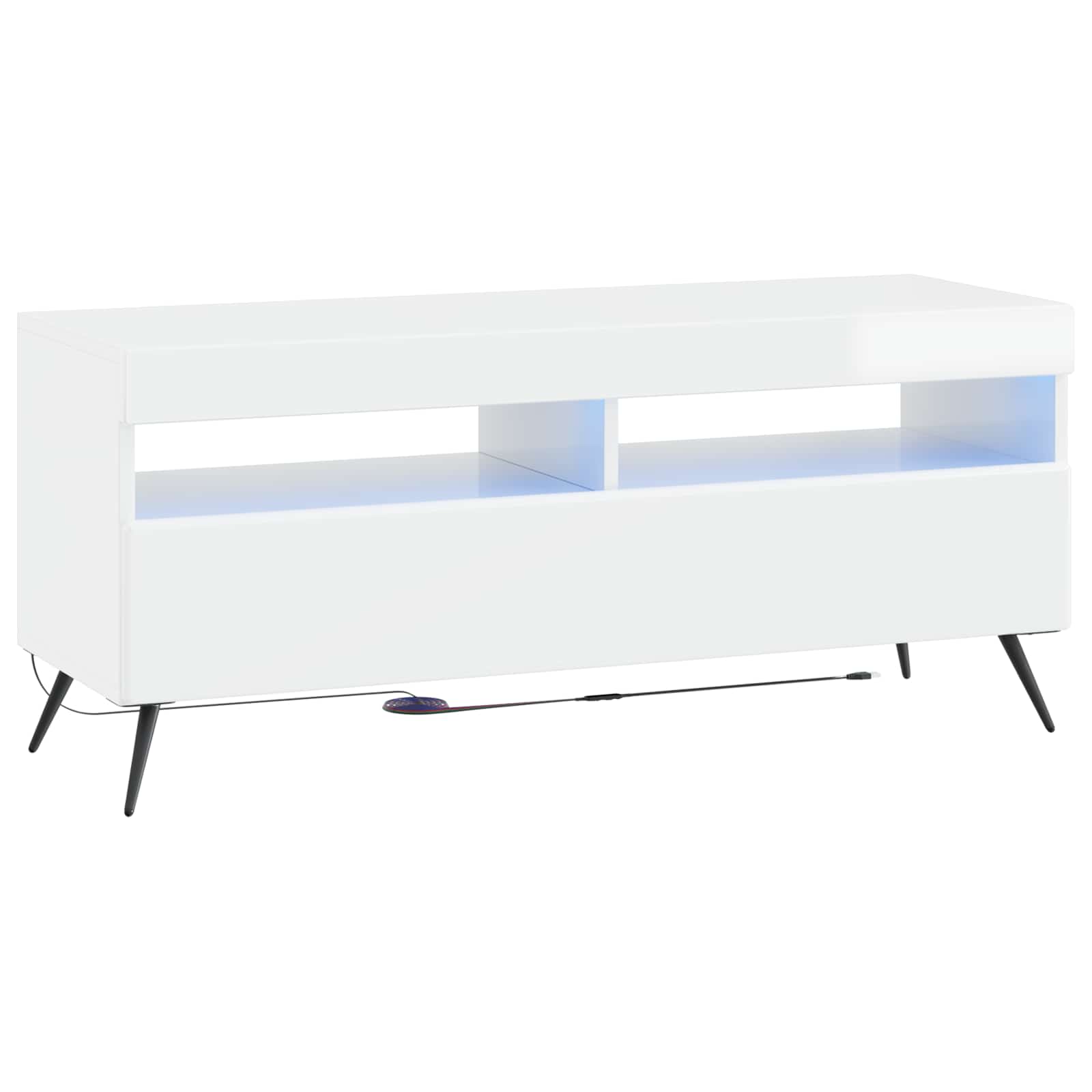 vidaXL LED tv-meubel Wit Bewerkt hout