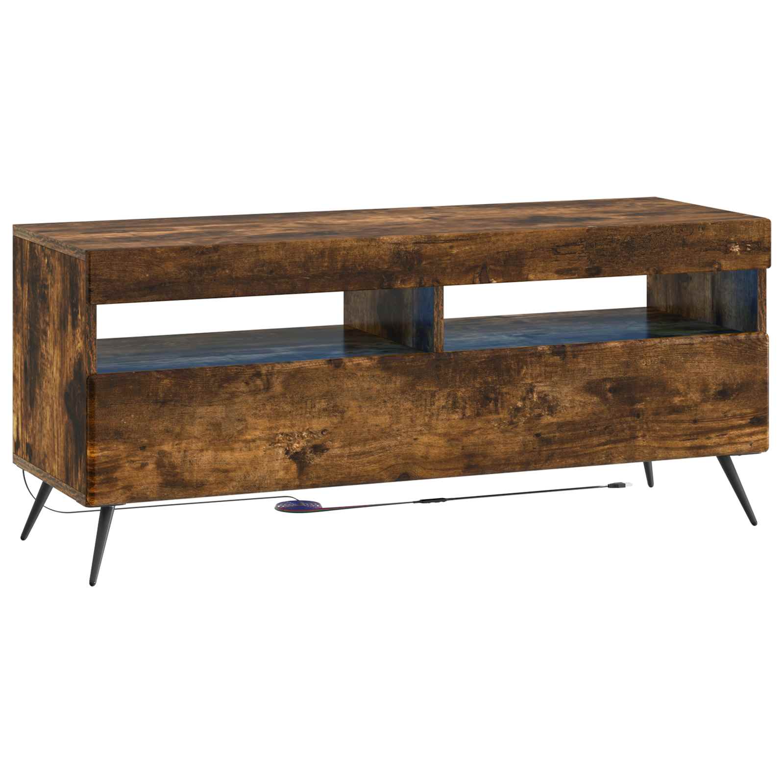 vidaXL LED tv-meubel Wit Bewerkt hout