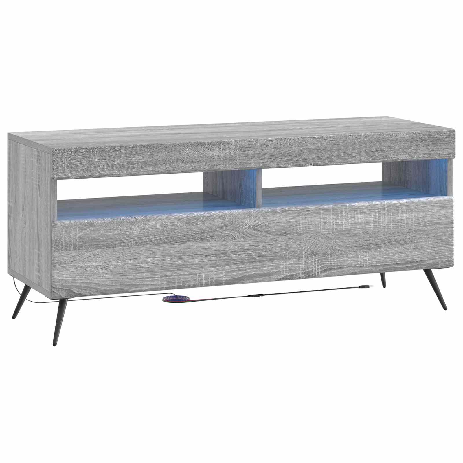 vidaXL LED tv-meubel Wit Bewerkt hout