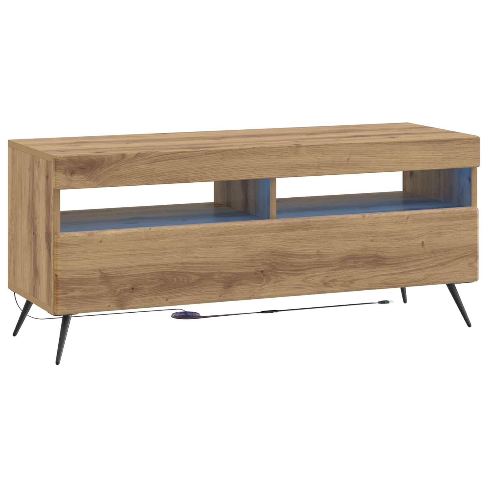 vidaXL LED tv-meubel Wit Bewerkt hout
