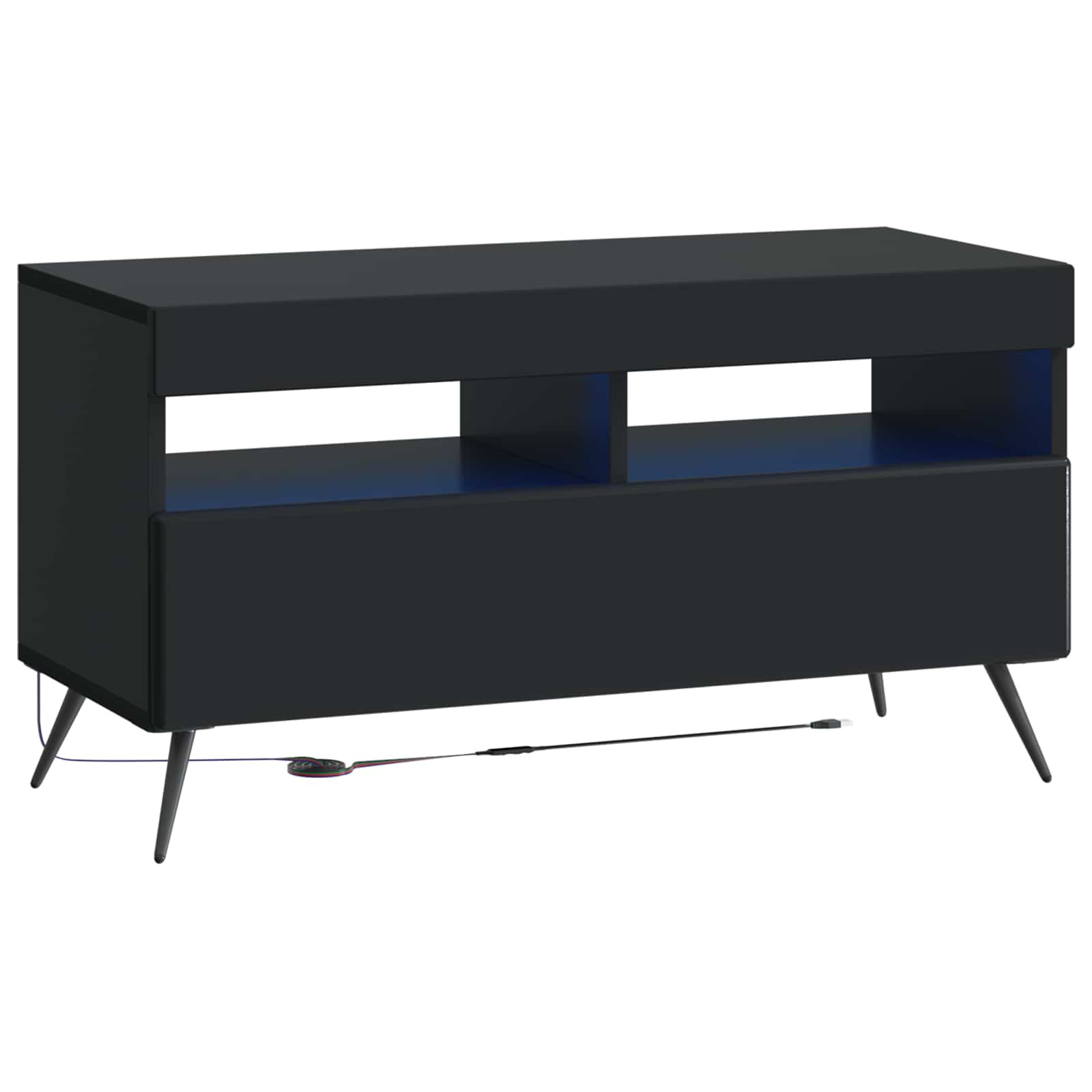vidaXL LED tv-meubel Wit Bewerkt hout