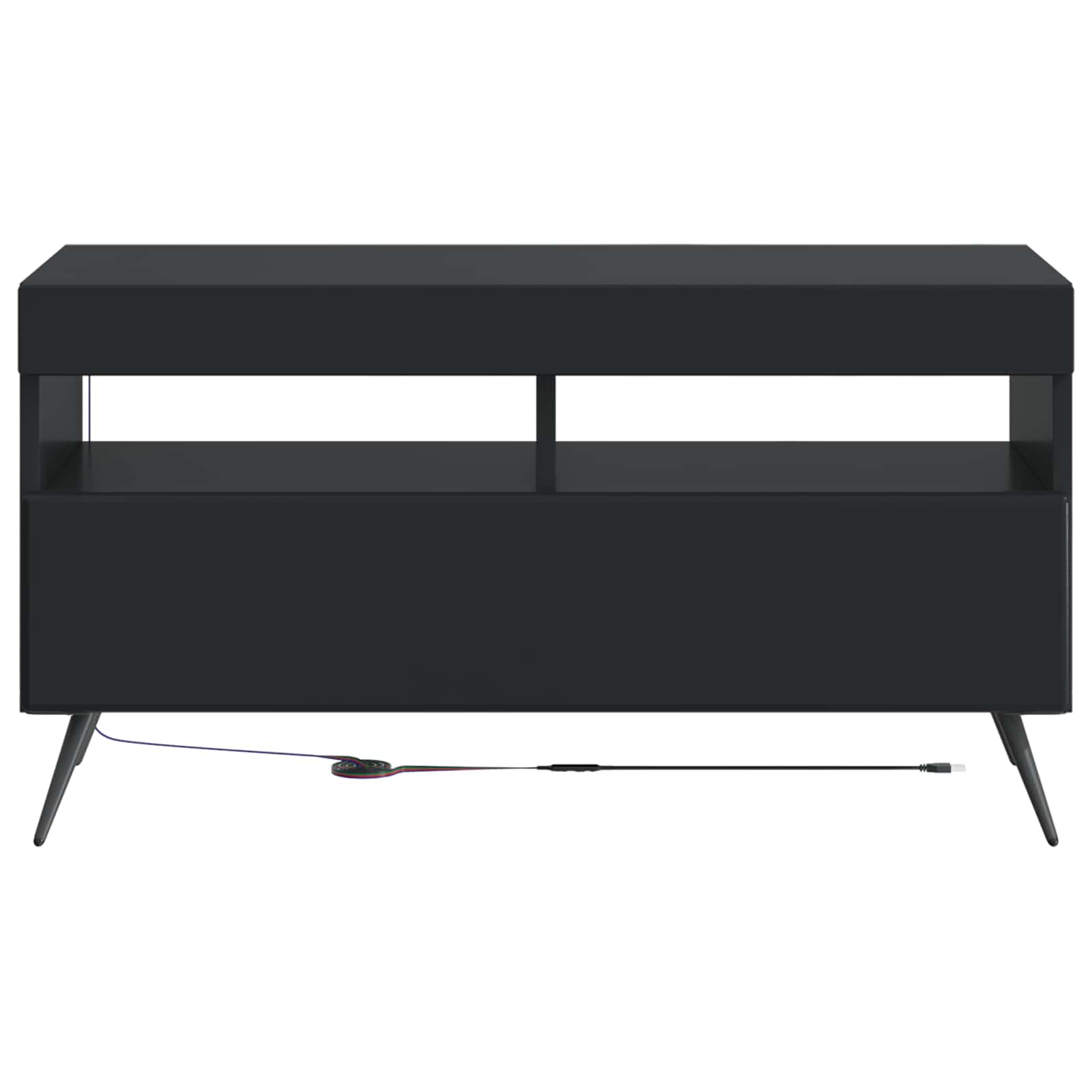 vidaXL LED tv-meubel Wit Bewerkt hout