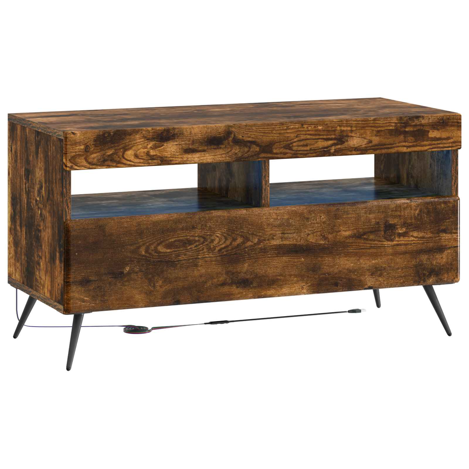 vidaXL LED tv-meubel Wit Bewerkt hout