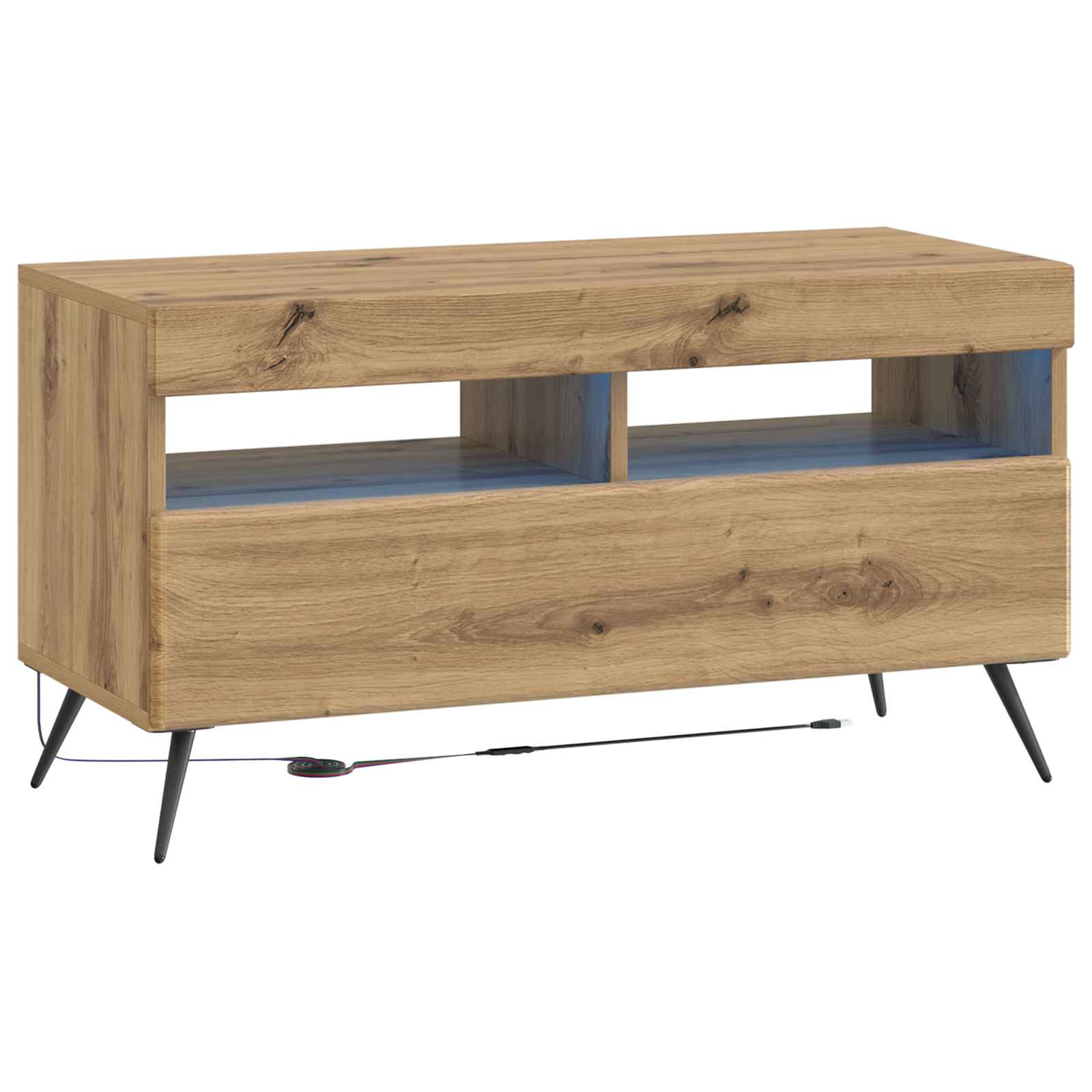 vidaXL LED tv-meubel Wit Bewerkt hout