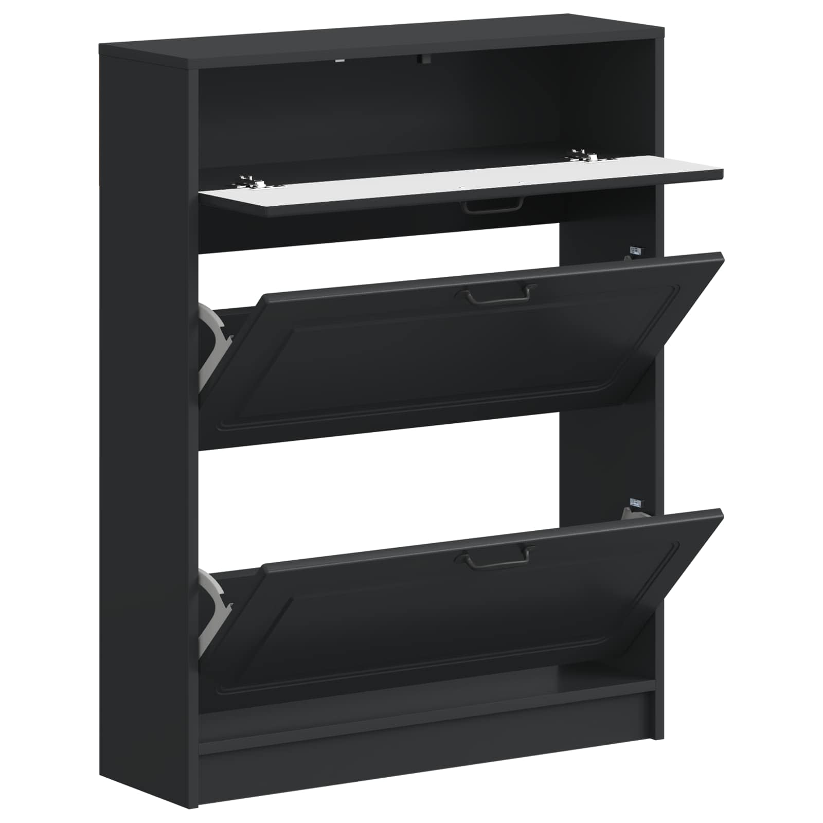 vidaXL Schoenenkast UTRECHT 78 x 24 x 100 cm Bewerkt hout Wit
