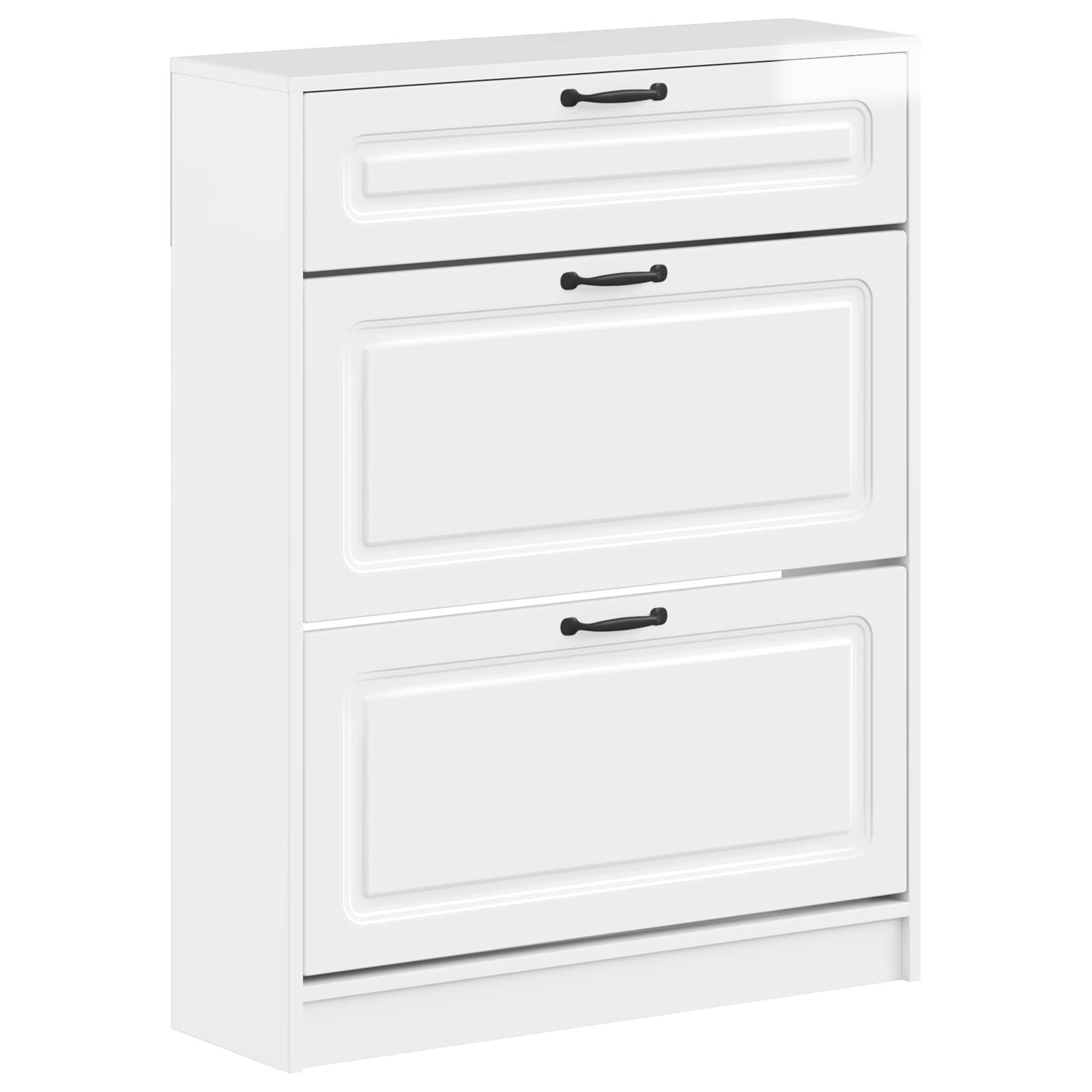 vidaXL Schoenenkast UTRECHT 78 x 24 x 100 cm Bewerkt hout Wit