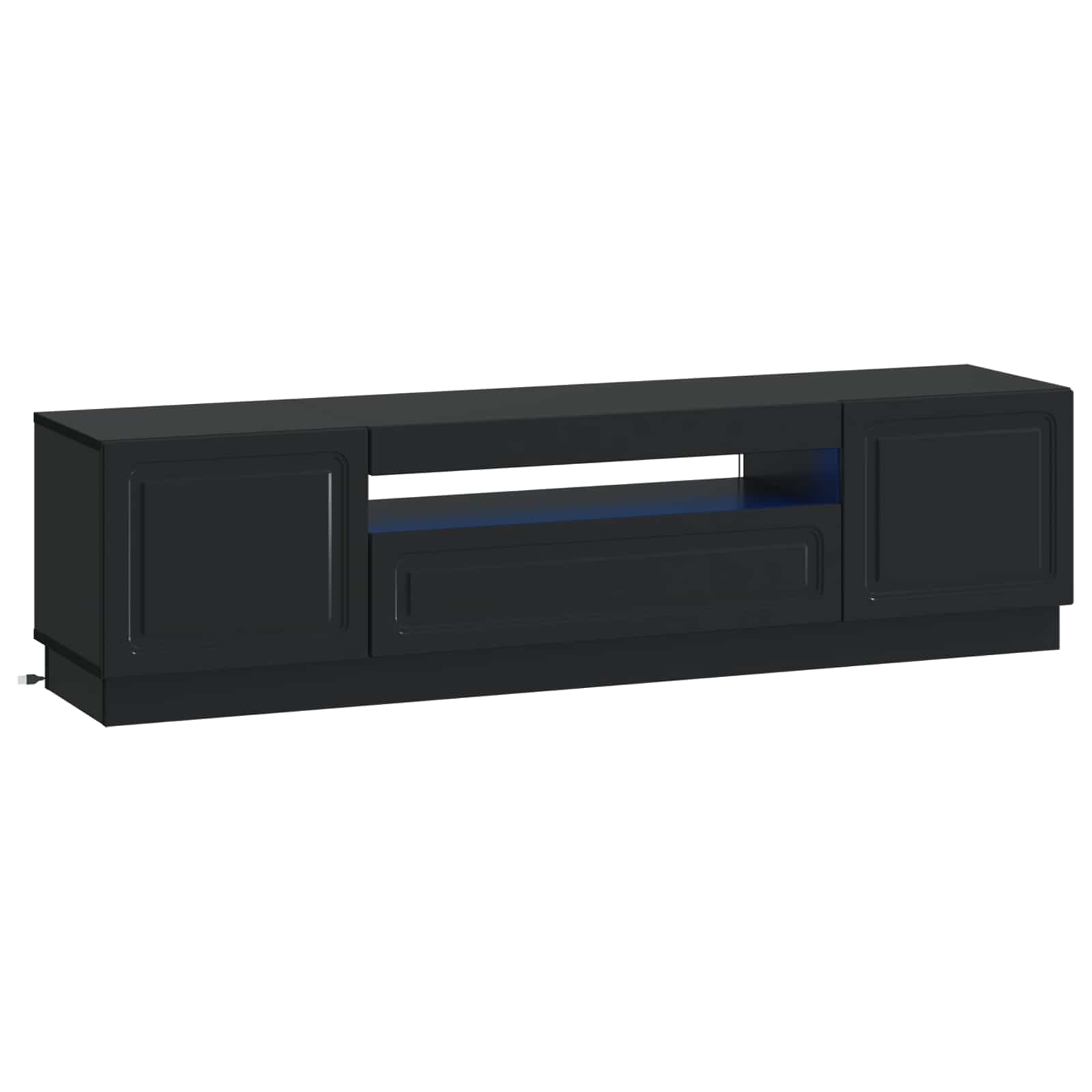vidaXL LED tv-meubel Wit Bewerkt hout