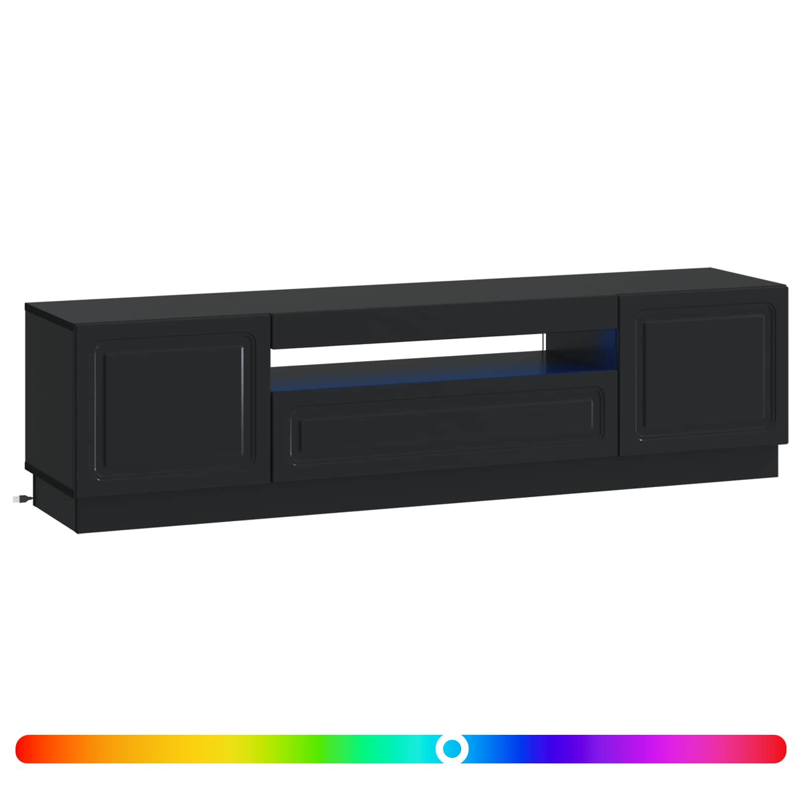 vidaXL LED tv-meubel Wit Bewerkt hout