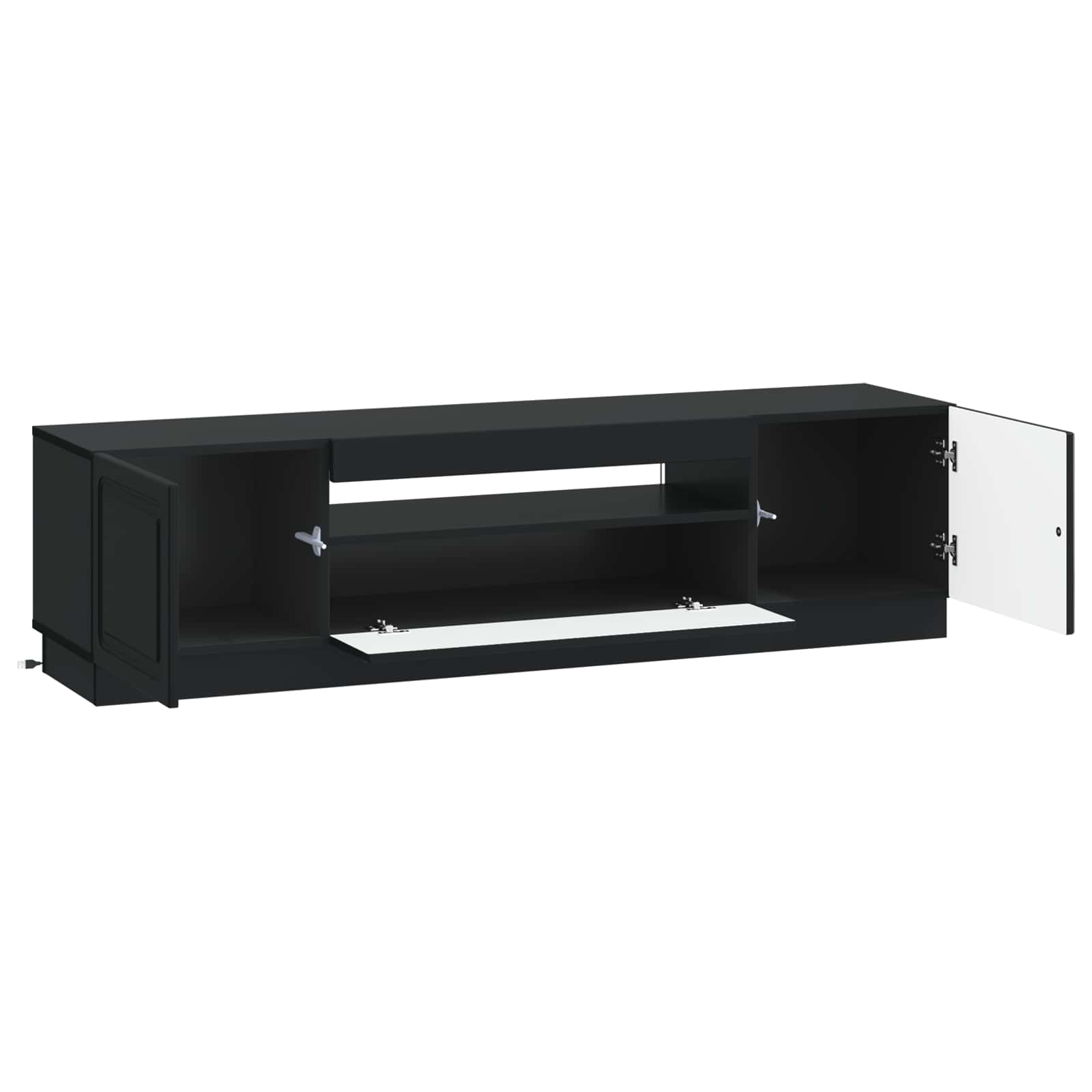 vidaXL LED tv-meubel Wit Bewerkt hout