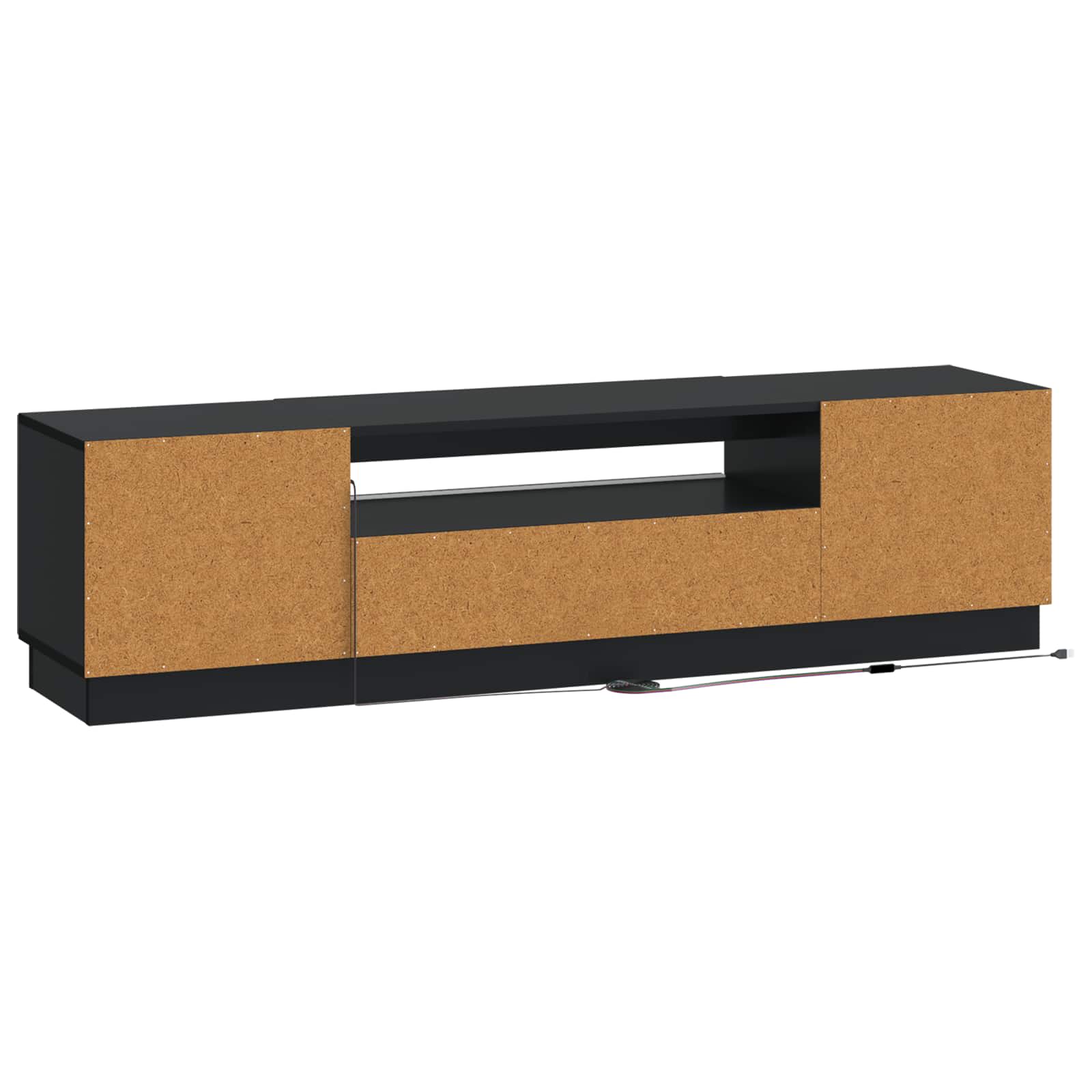 vidaXL LED tv-meubel Wit Bewerkt hout