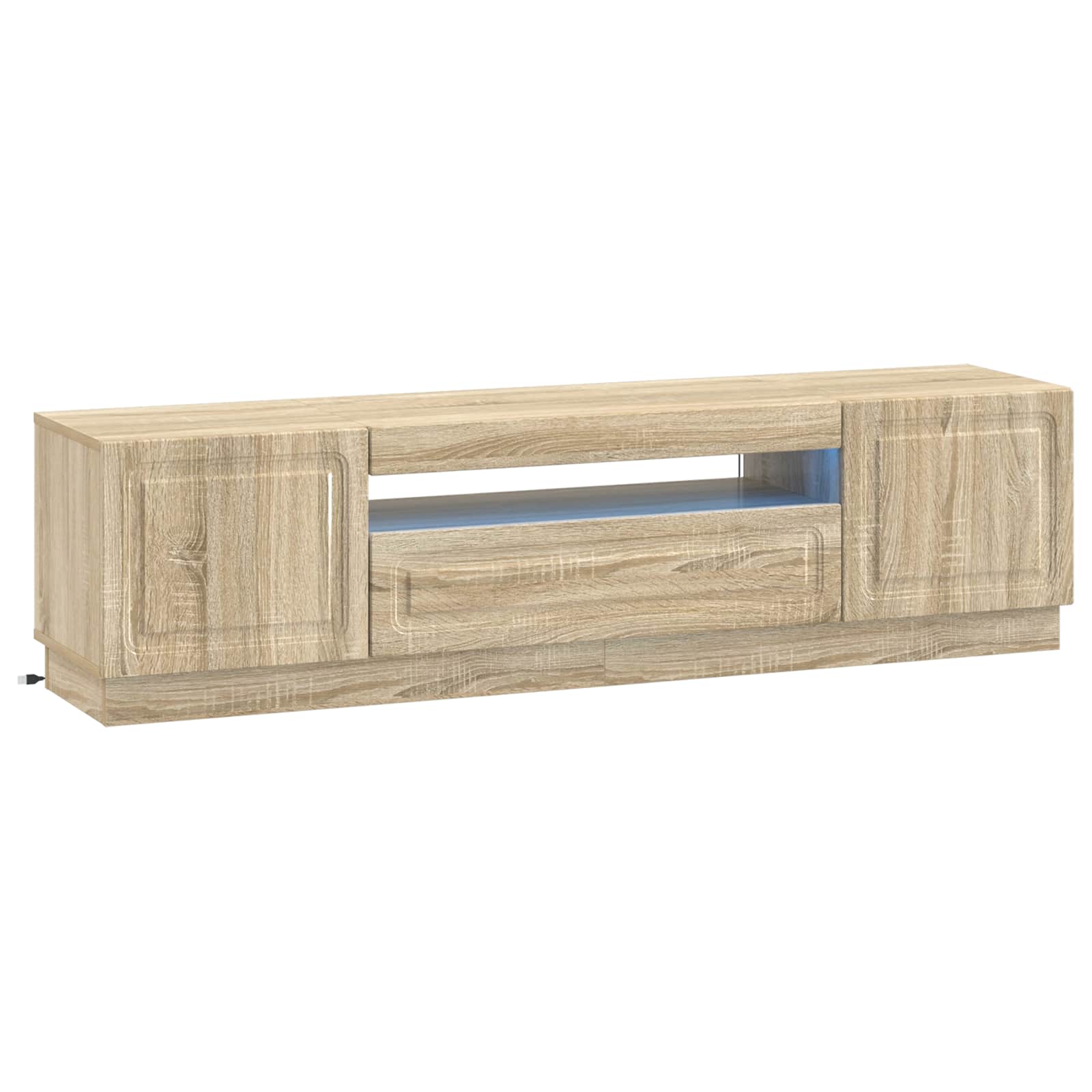vidaXL LED tv-meubel Wit Bewerkt hout