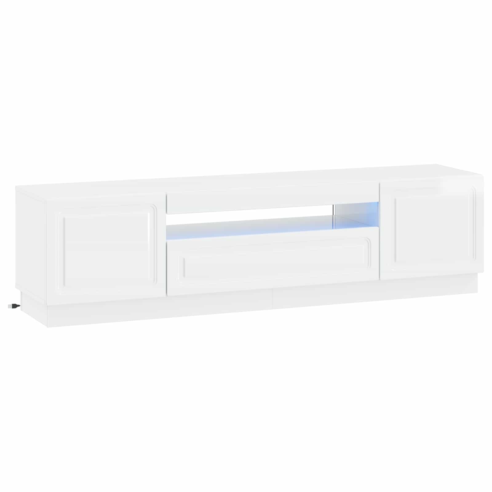 vidaXL LED tv-meubel Wit Bewerkt hout