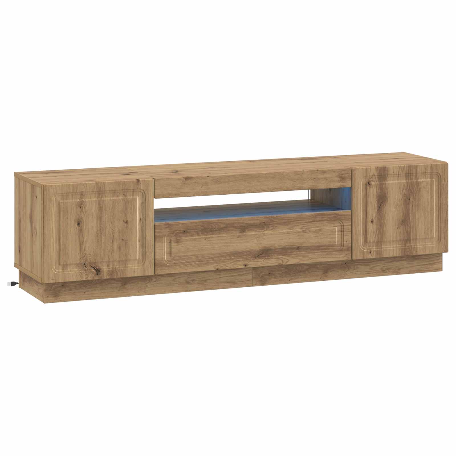 vidaXL LED tv-meubel Wit Bewerkt hout