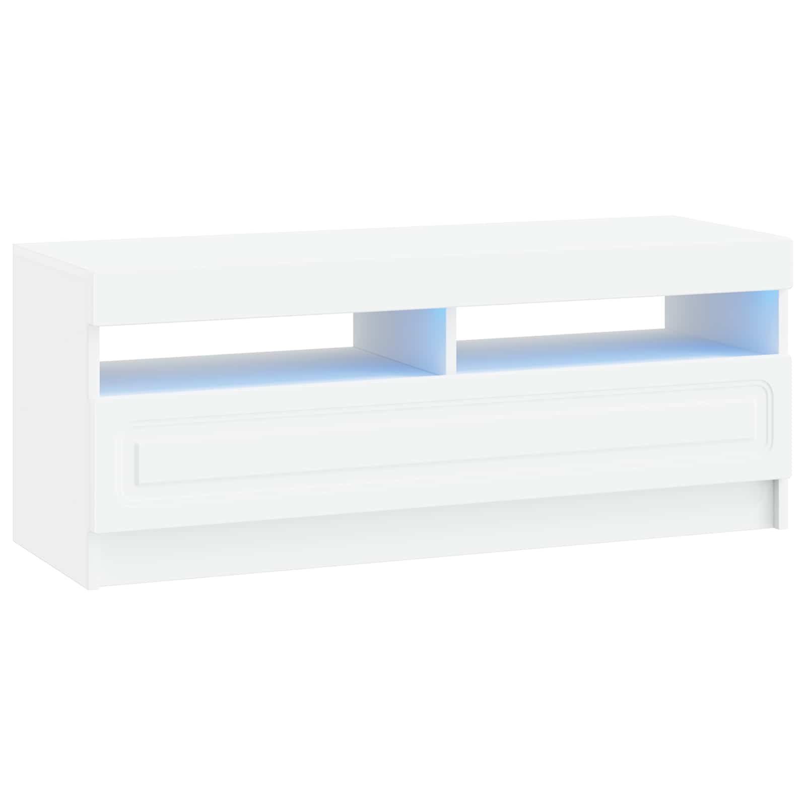 vidaXL LED tv-meubel Wit Bewerkt hout