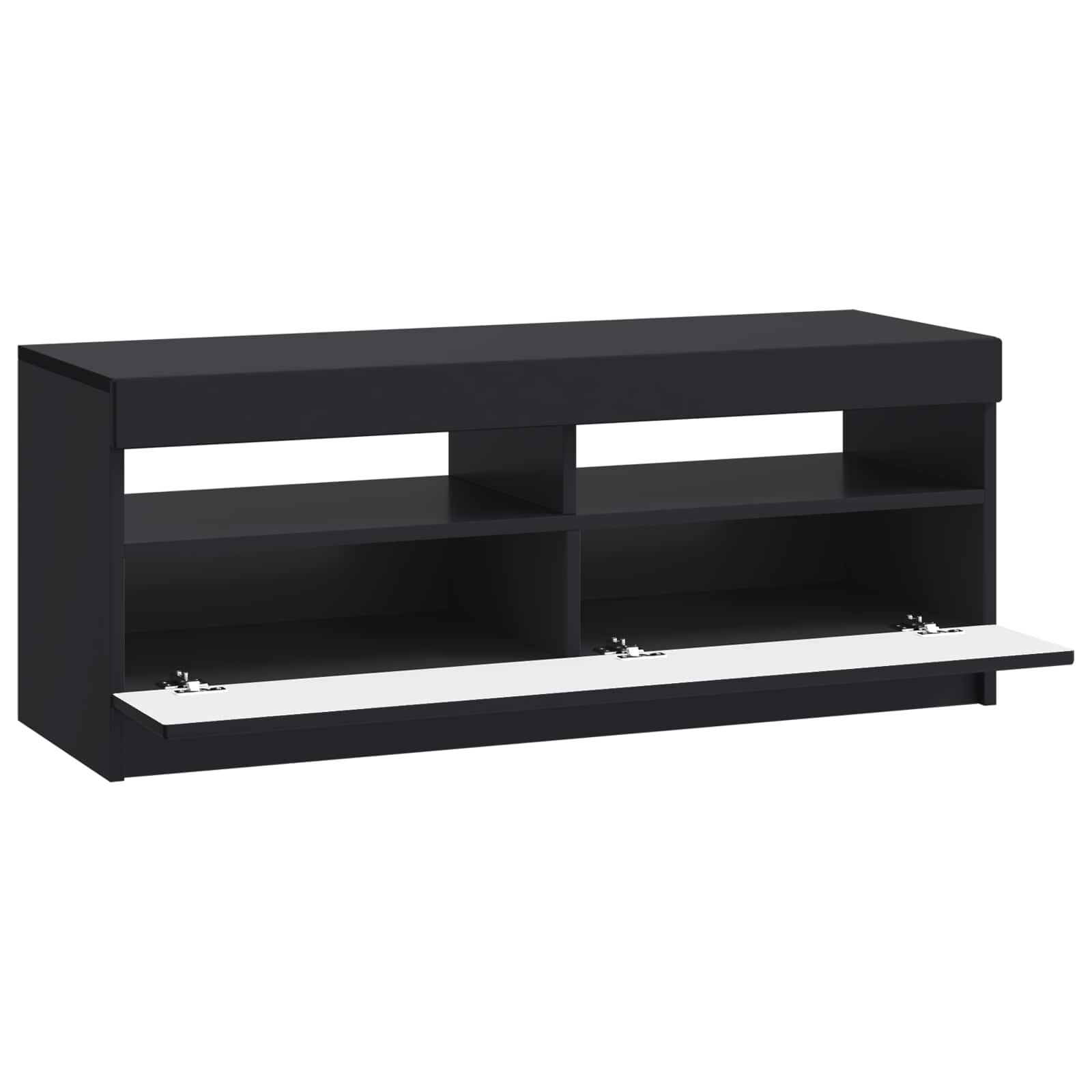 vidaXL LED tv-meubel Wit Bewerkt hout