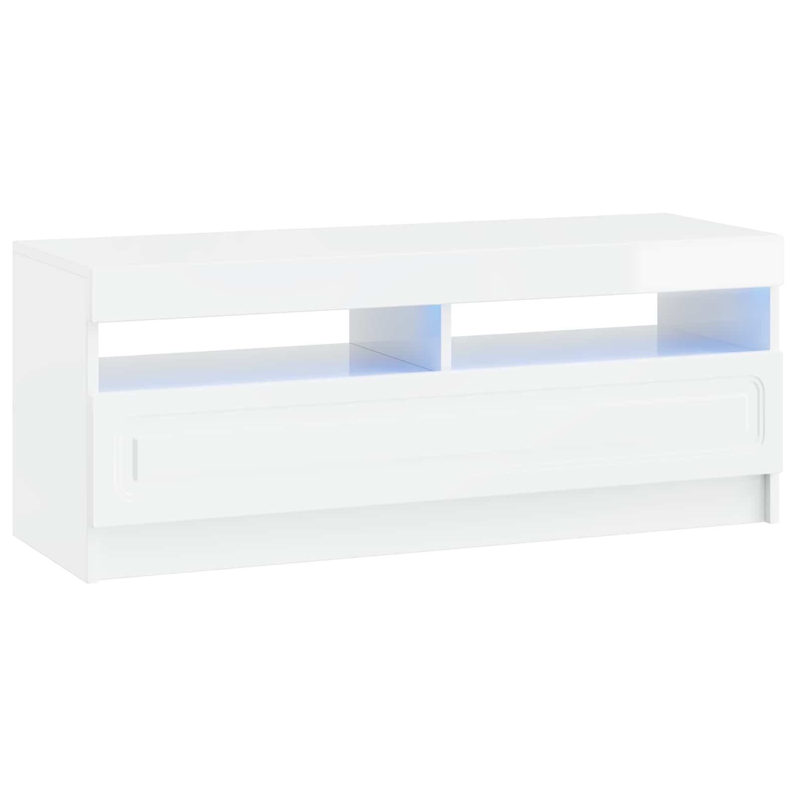vidaXL LED tv-meubel Wit Bewerkt hout