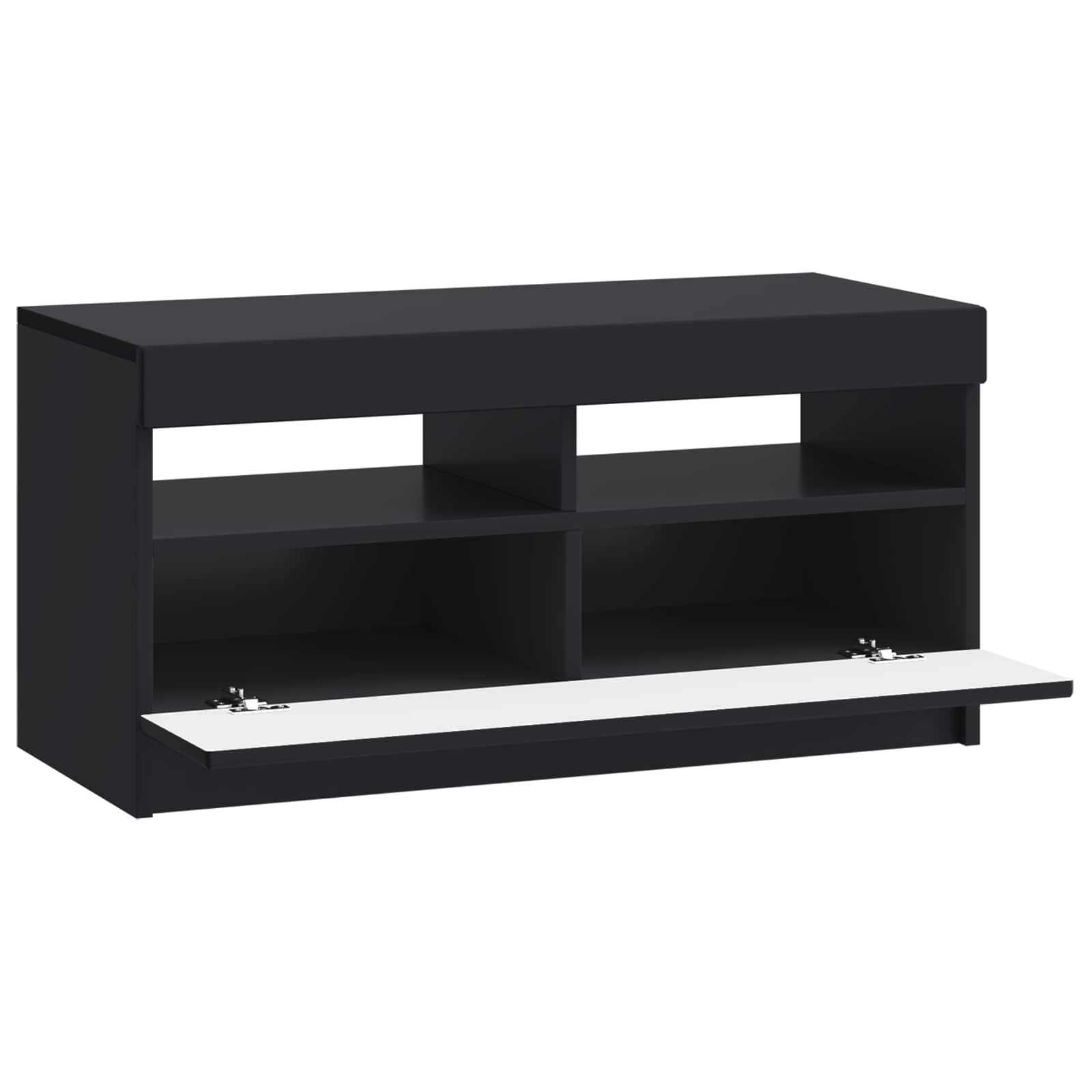 vidaXL LED tv-meubel Wit Bewerkt hout
