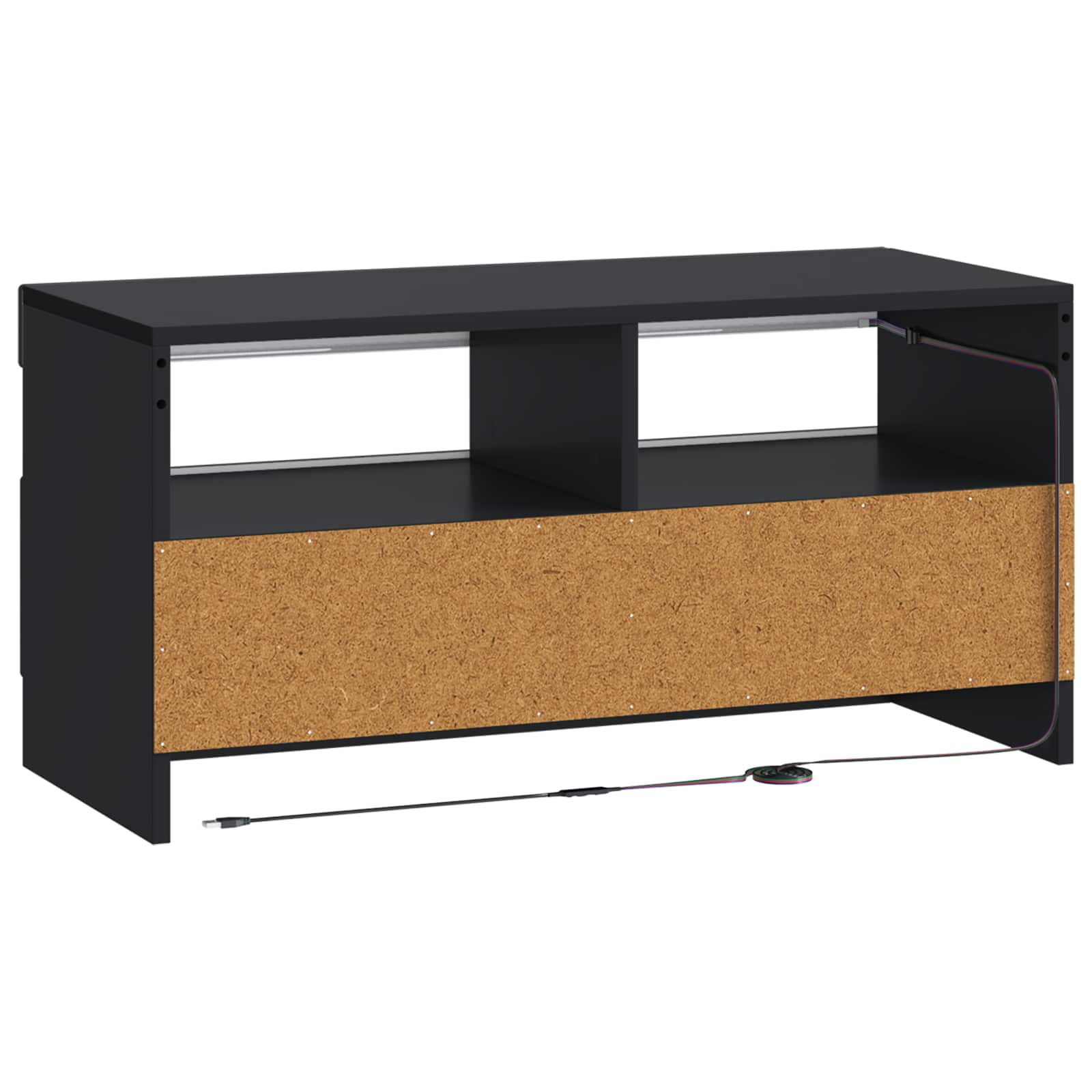 vidaXL LED tv-meubel Wit Bewerkt hout