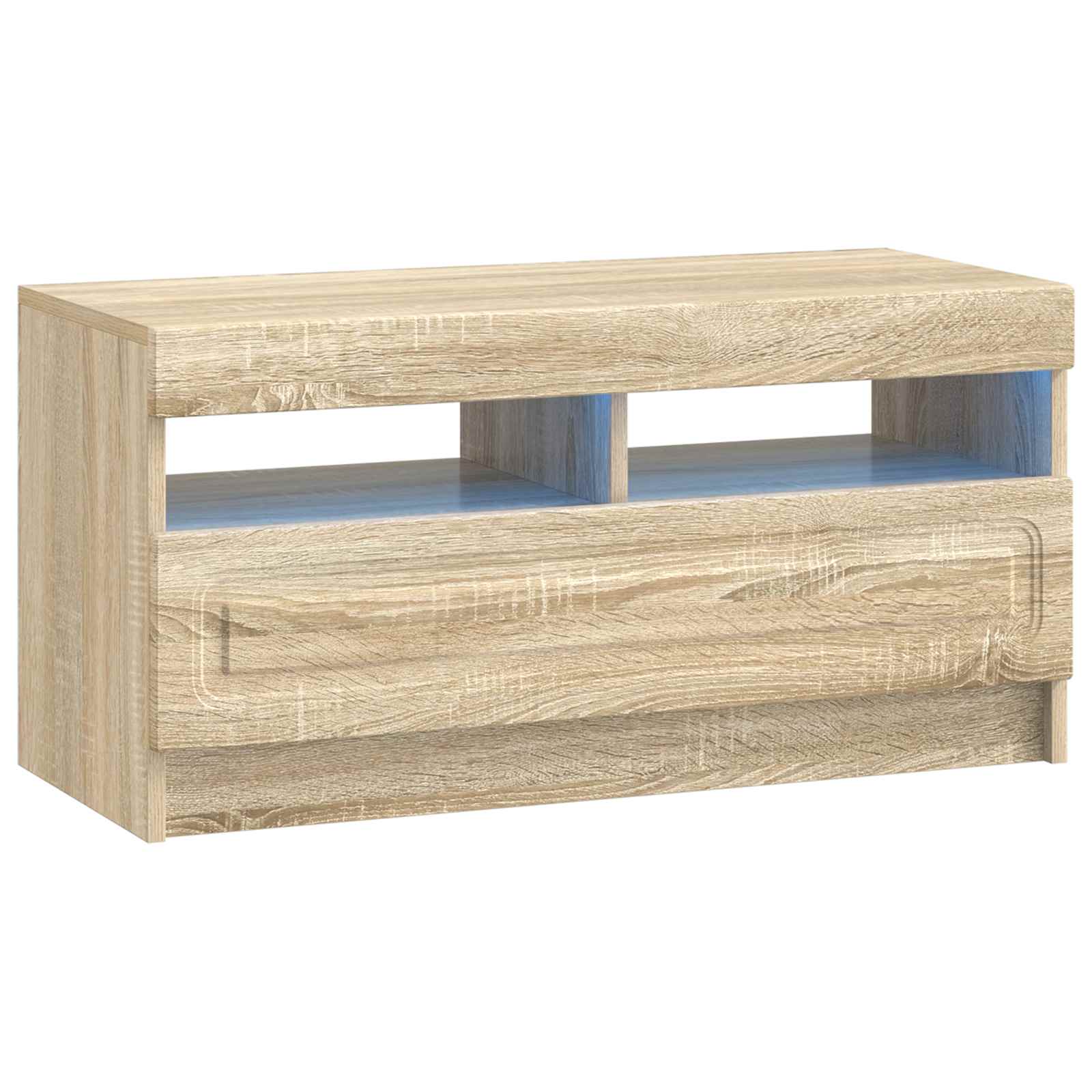 vidaXL LED tv-meubel Wit Bewerkt hout