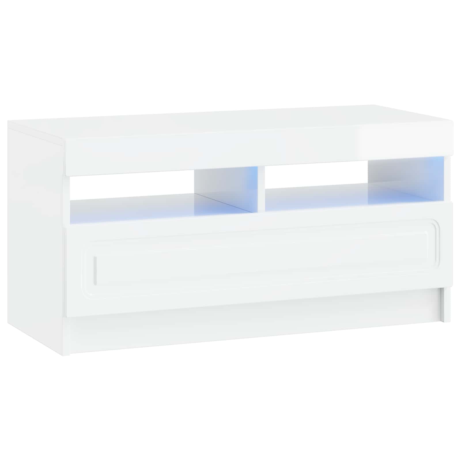 vidaXL LED tv-meubel Wit Bewerkt hout