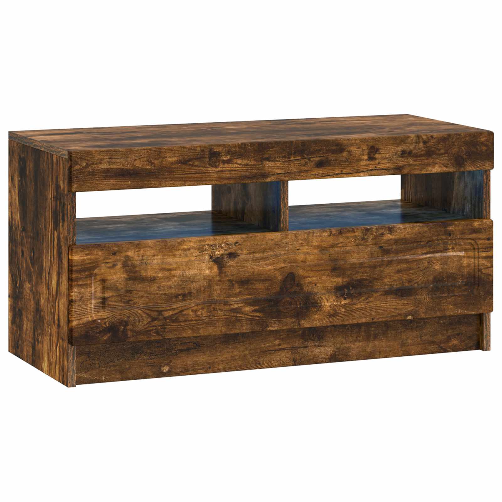 vidaXL LED tv-meubel Wit Bewerkt hout