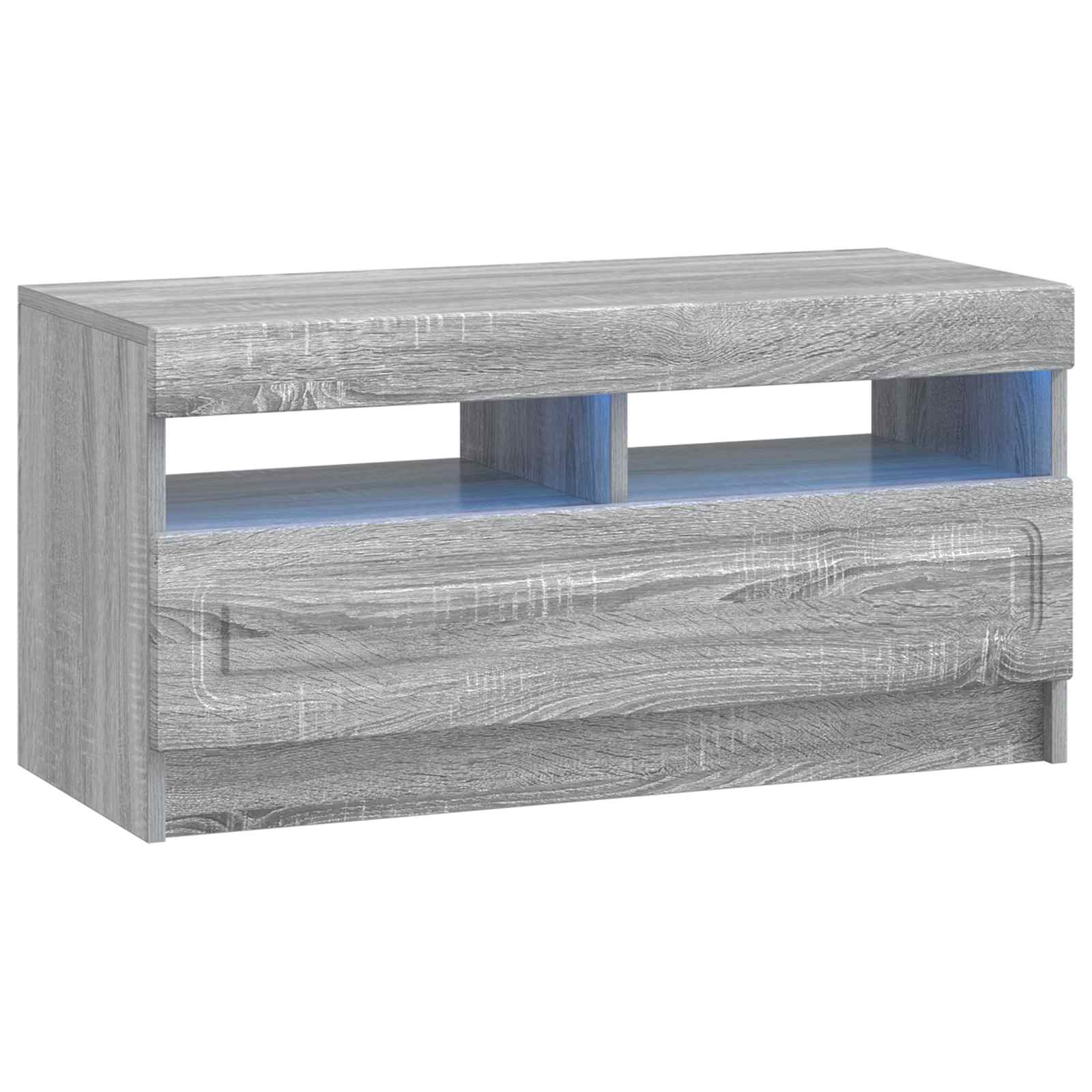 vidaXL LED tv-meubel Wit Bewerkt hout