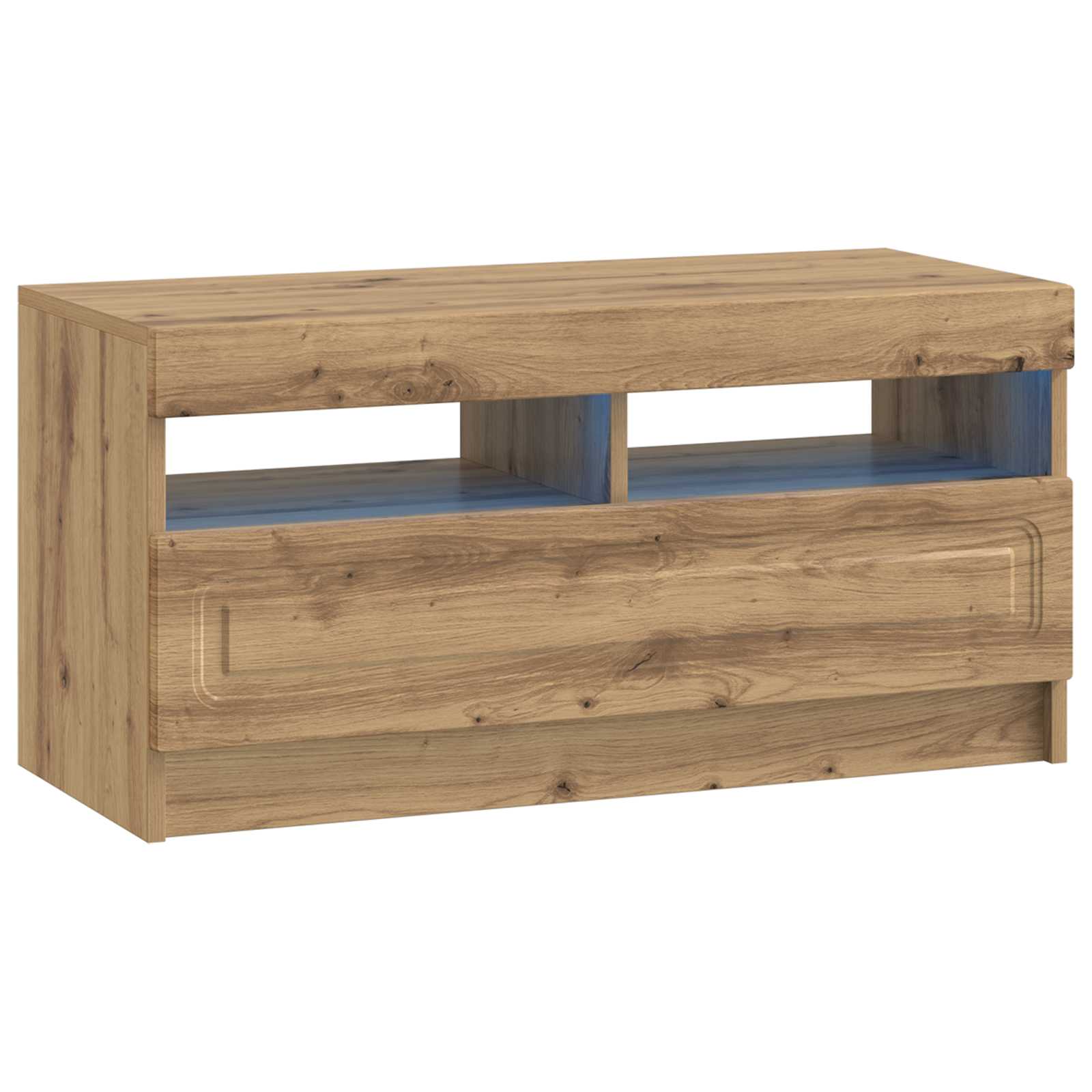 vidaXL LED tv-meubel Wit Bewerkt hout