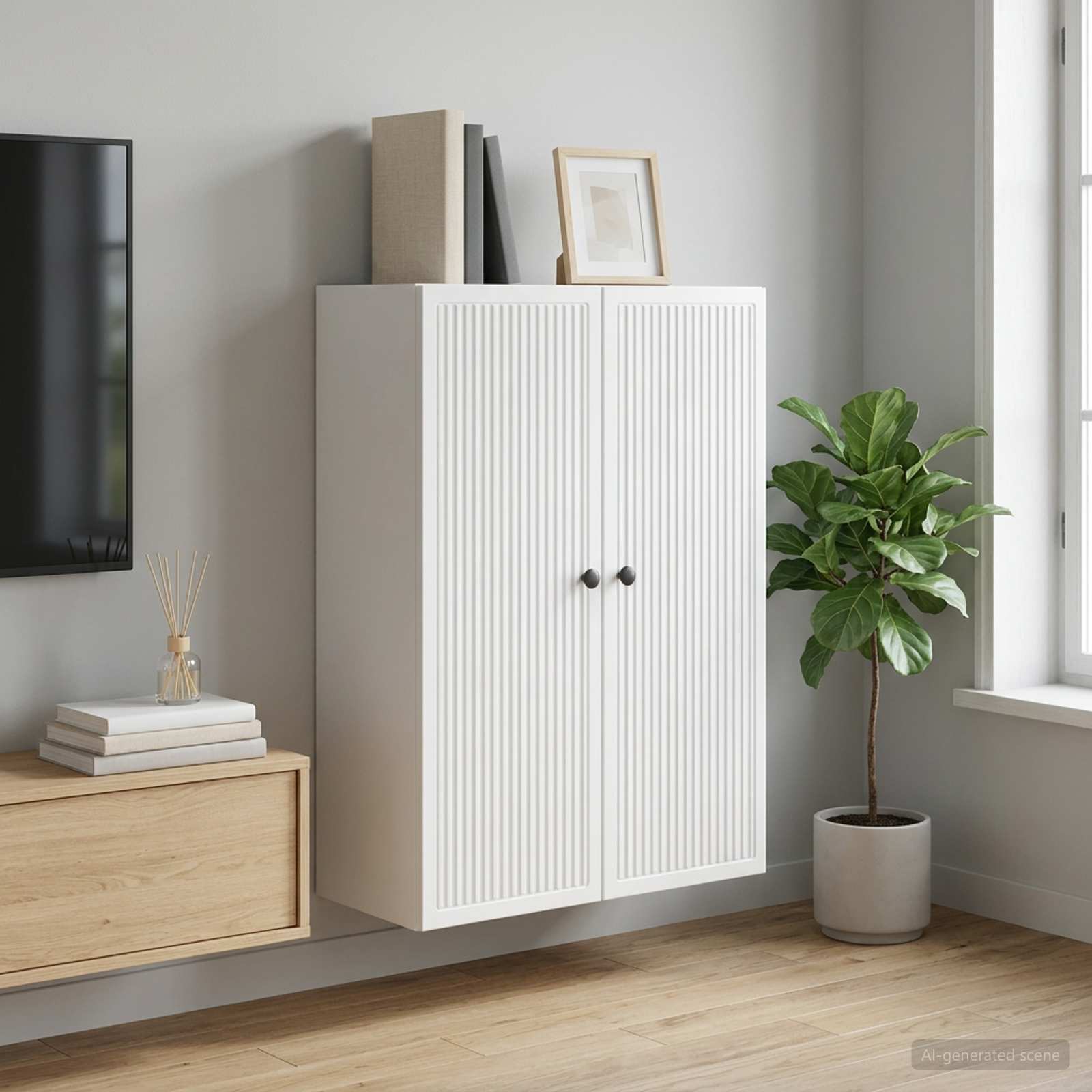 vidaXL Wandkast Wit 66 x 34,5 x 90 cm Bewerkt hout