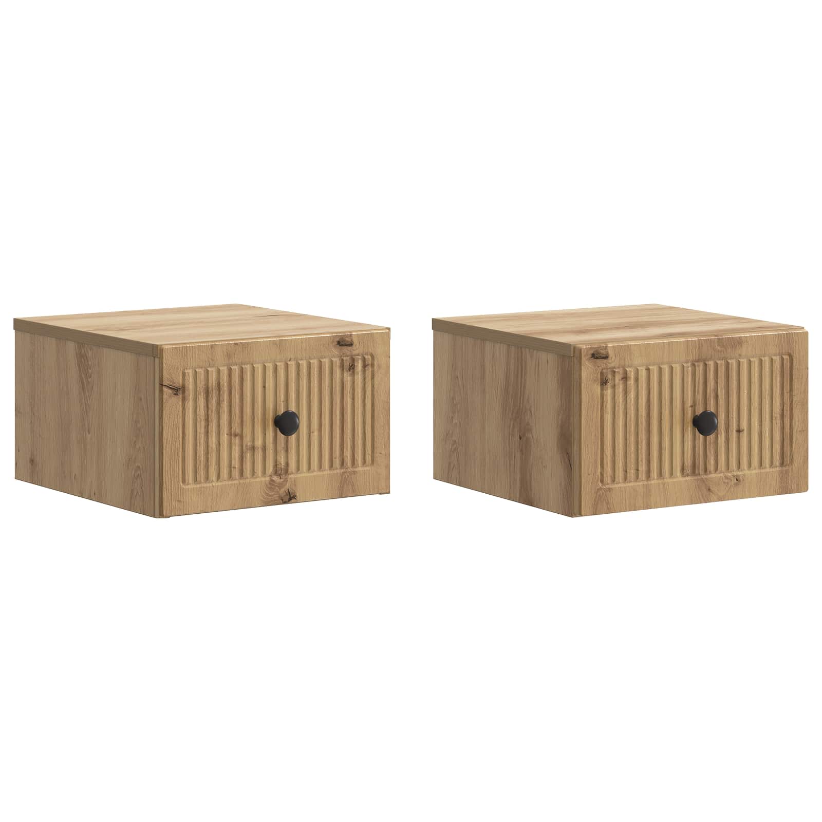 vidaXL Wandbeugel Bedkast 2 pcs Sonoma Eiken 33 x 34,5 x 20 cm
