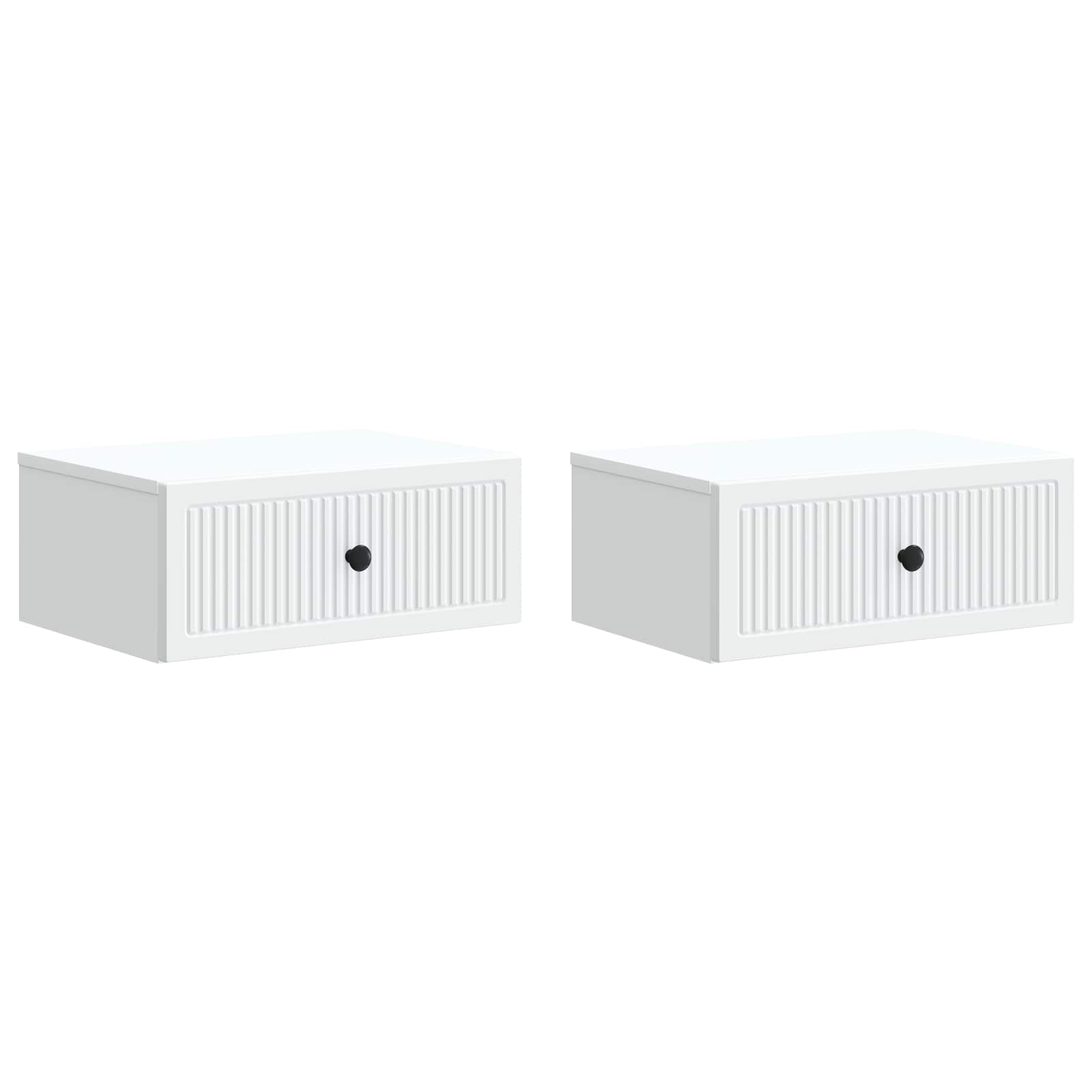 vidaXL Nachtkastje met lade 2 pcs Wit 49 x 34,5 x 20 cm Bewerkt hout