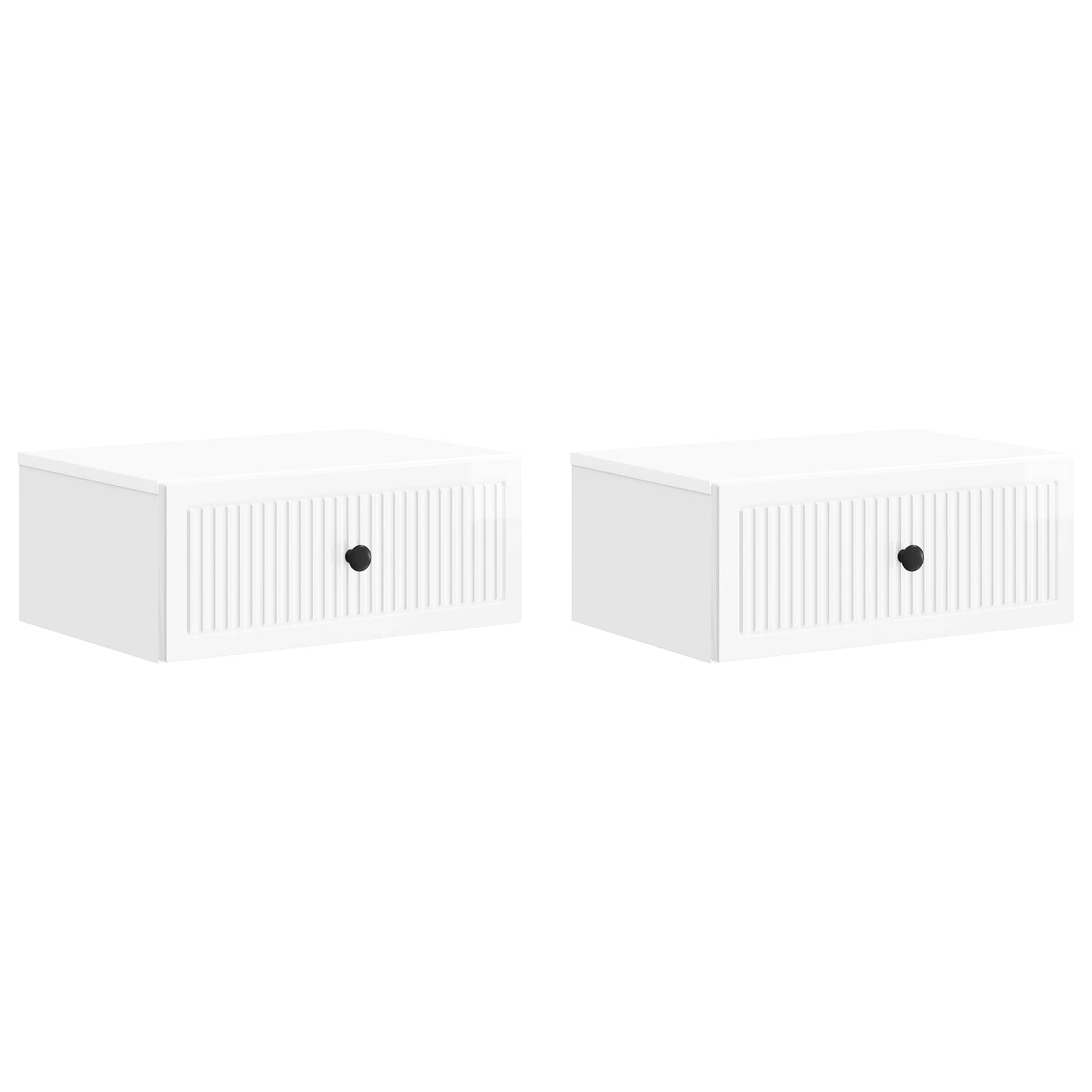 vidaXL Nachtkastje met lade 2 pcs Wit 49 x 34,5 x 20 cm Bewerkt hout