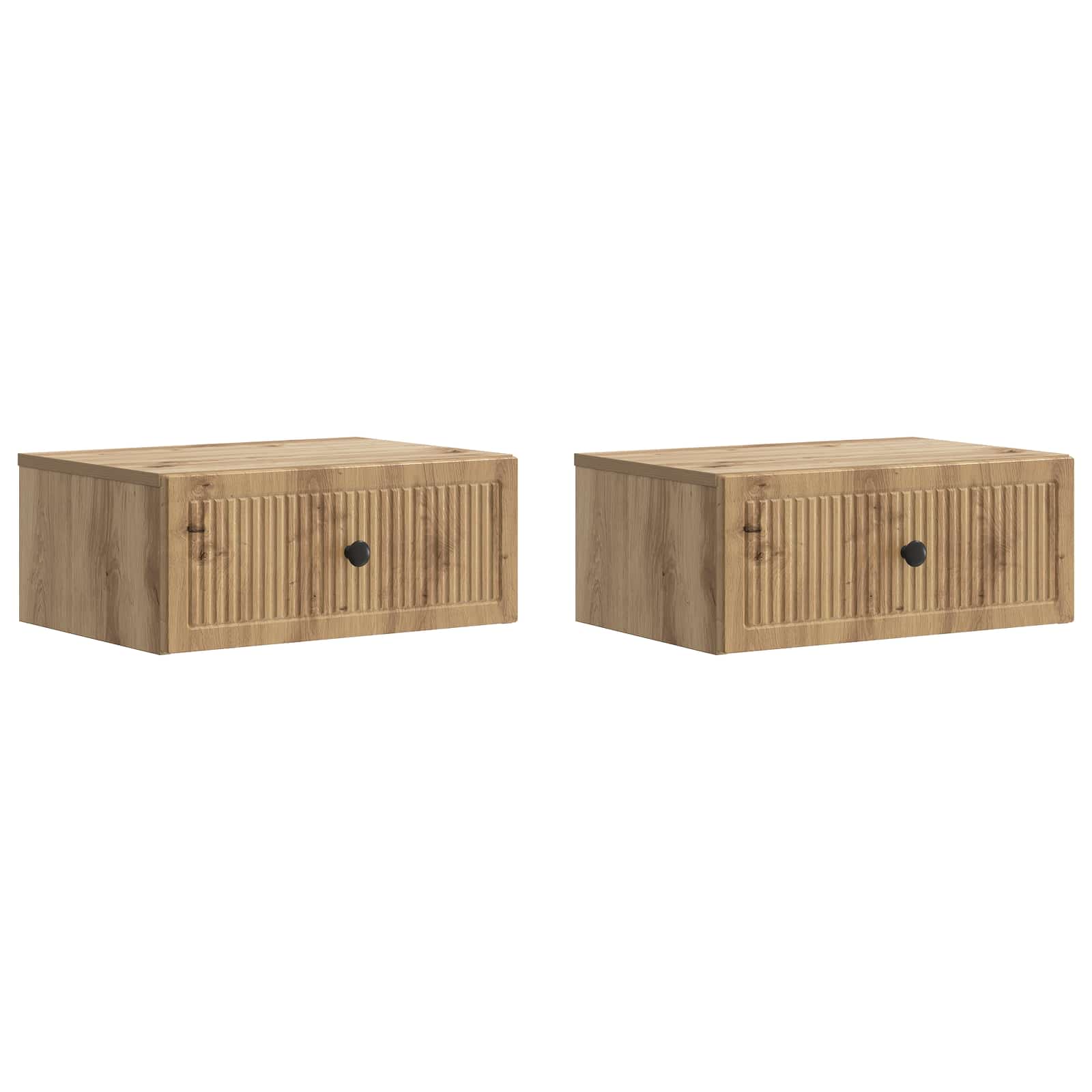 vidaXL Nachtkastje met lade 2 pcs Wit 49 x 34,5 x 20 cm Bewerkt hout