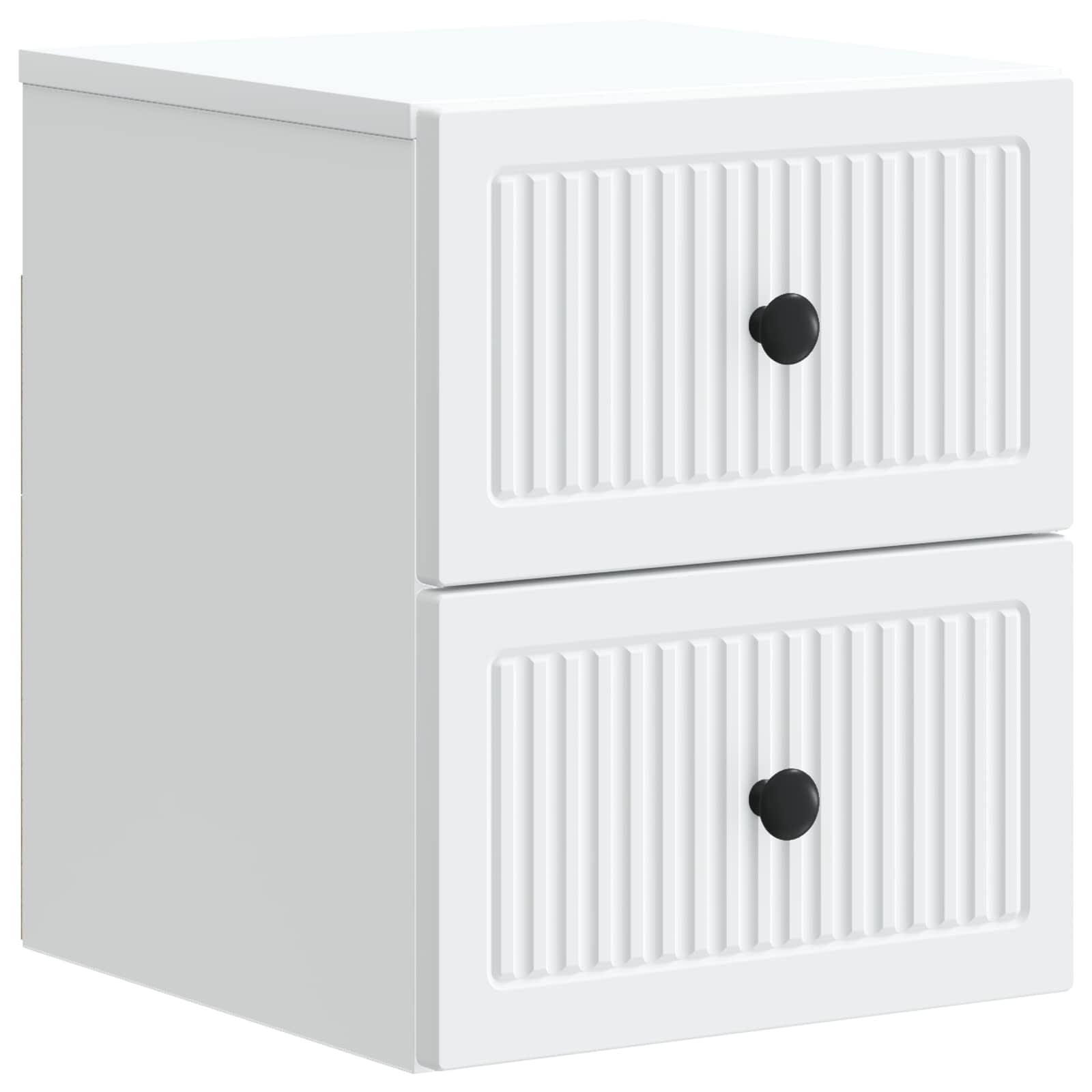 vidaXL Wandbeugel Bedkast 2 pcs Wit 33 x 34,5 x 40 cm Bewerkt hout