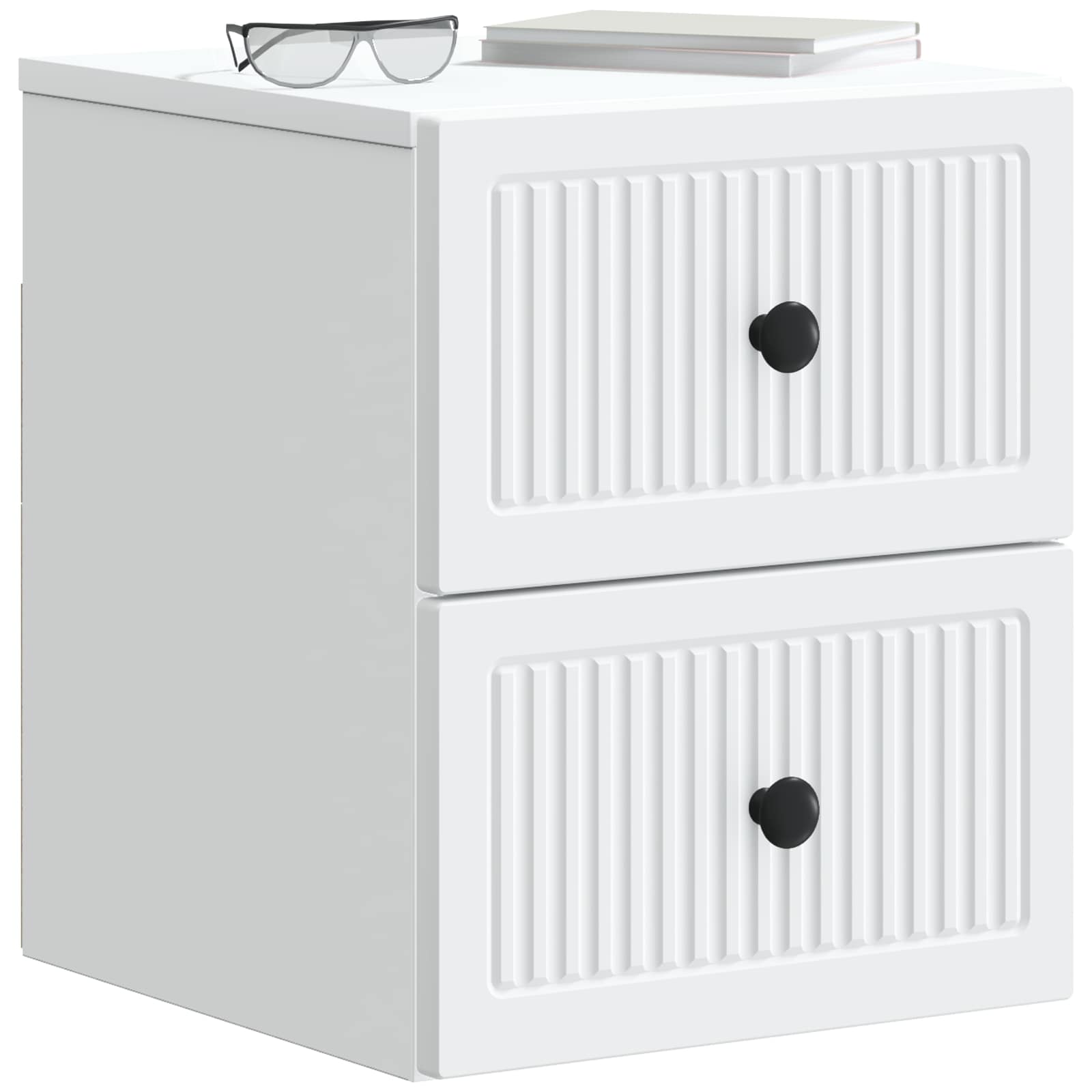 vidaXL Wandbeugel Bedkast 2 pcs Wit 33 x 34,5 x 40 cm Bewerkt hout