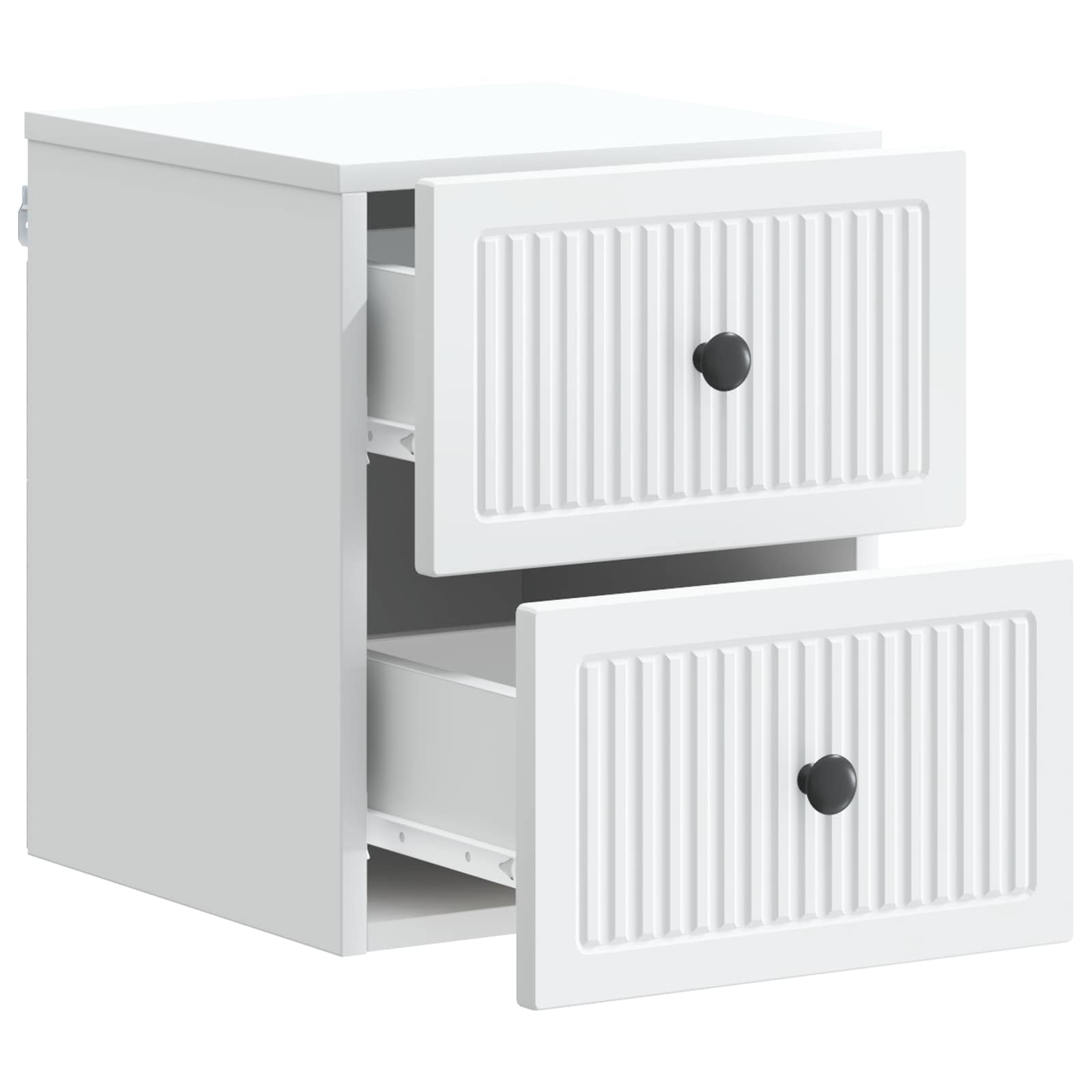 vidaXL Wandbeugel Bedkast 2 pcs Wit 33 x 34,5 x 40 cm Bewerkt hout